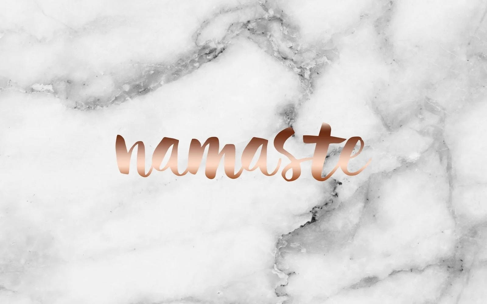 rose gold, namaste, cursive script, HD Desktop Wallpaper