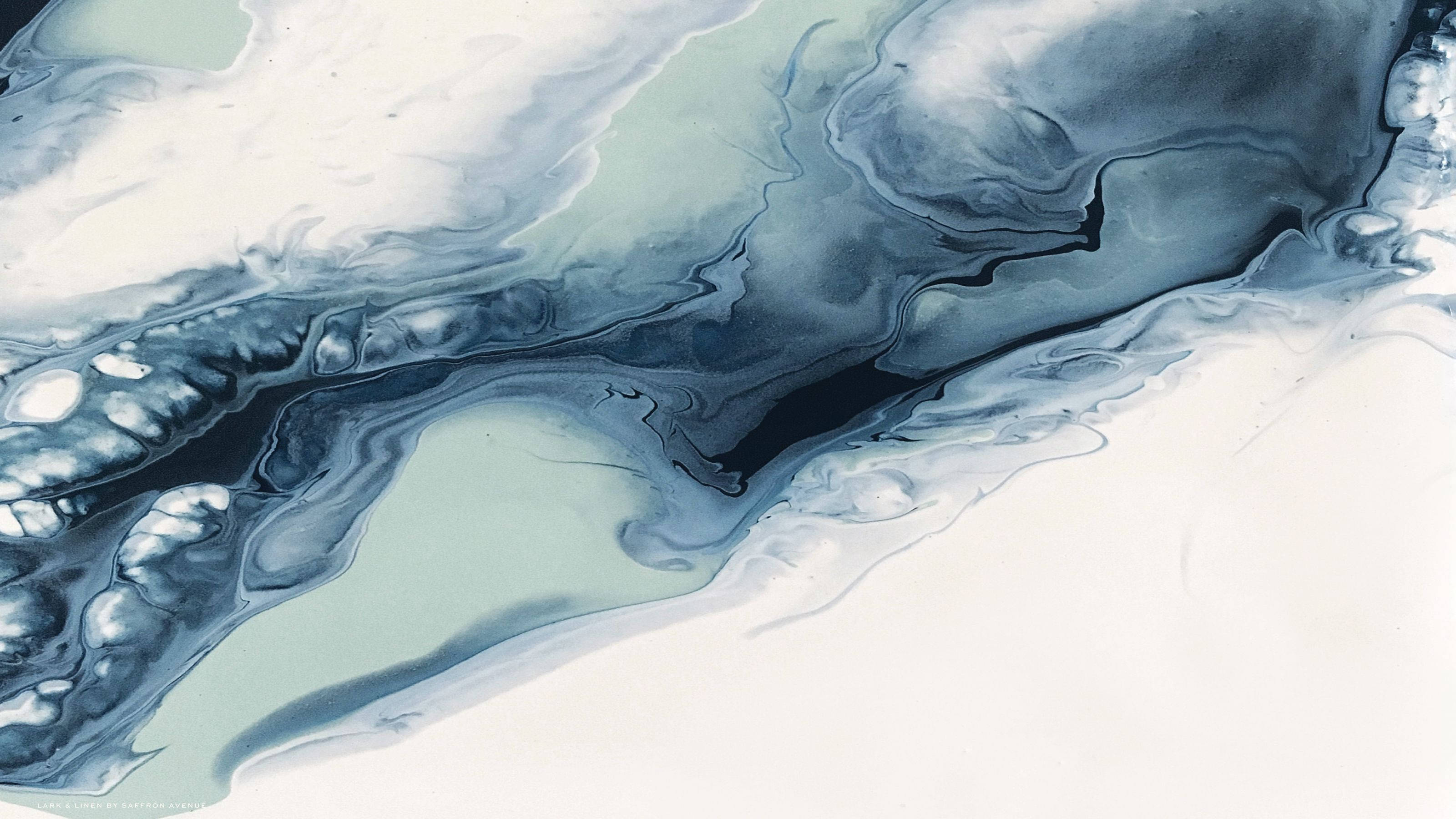 Marble Desktop, blue fluid abstract art, teal blue, 2K Desktop Wallpaper