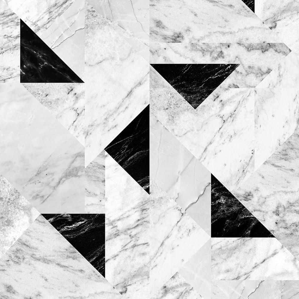black and white marble, geometric black and white marble pattern, sharp triangular shapes, SD Desktop Wallpaper