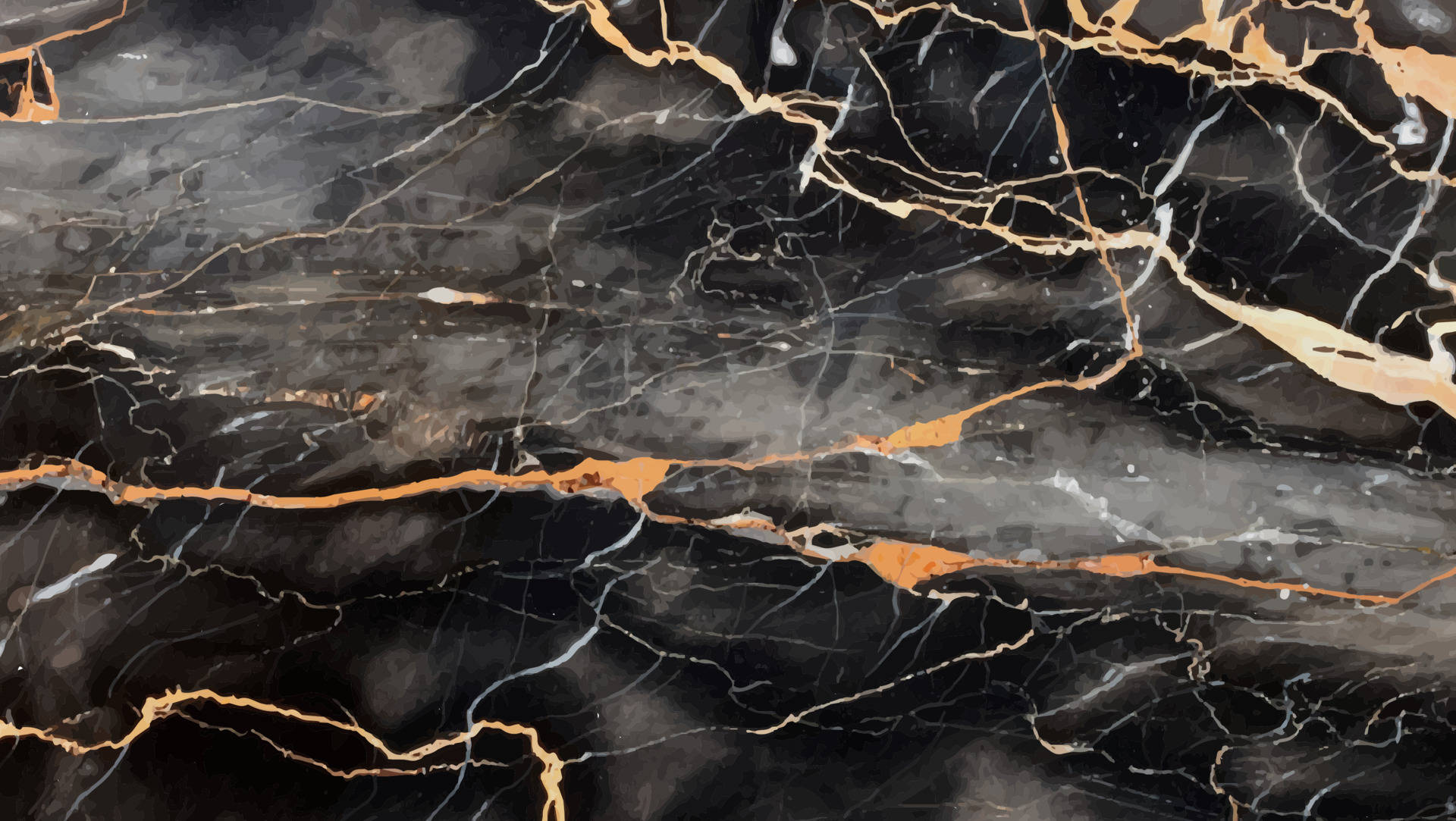 black marble, golden veins, white veins, Full HD Desktop Wallpaper