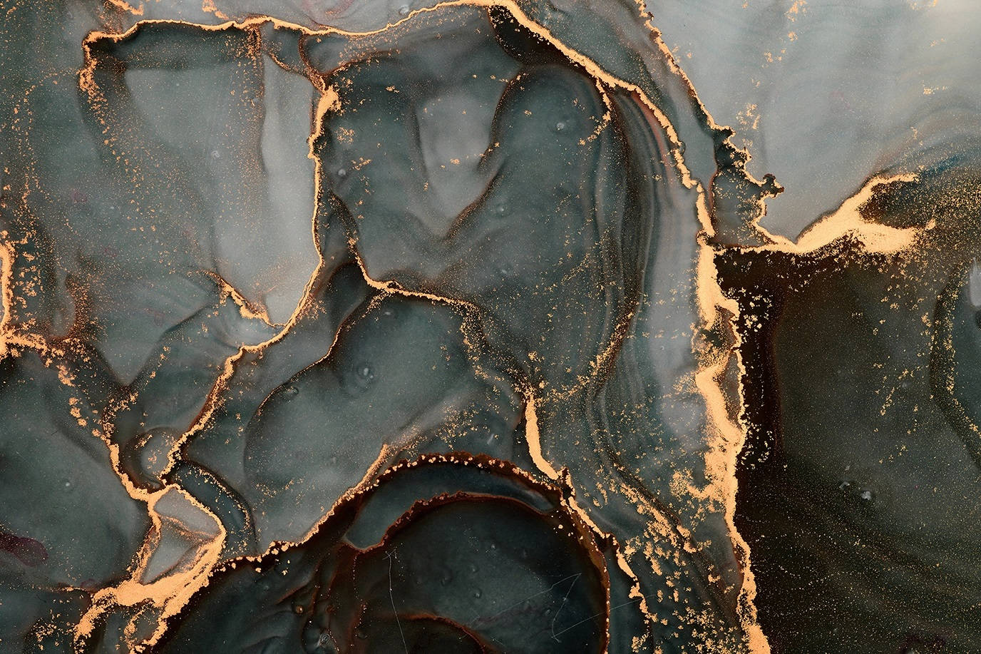 3D Gold And Grey Marble Desktop, dark teal, gold metallic, HD Desktop Wallpaper