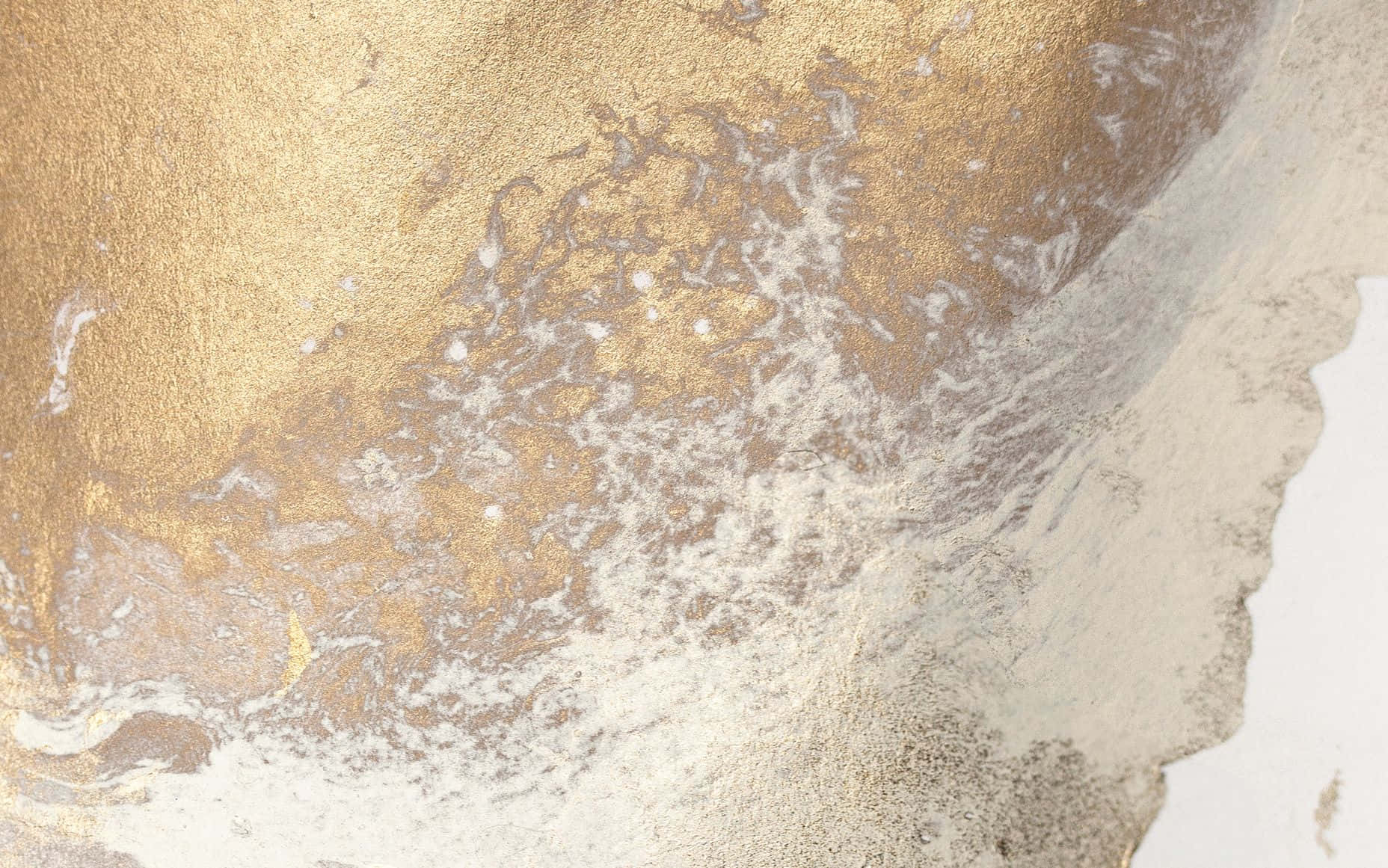 aesthetic marble desktop, textured gold, white abstract paint swirls, HD Desktop Wallpaper