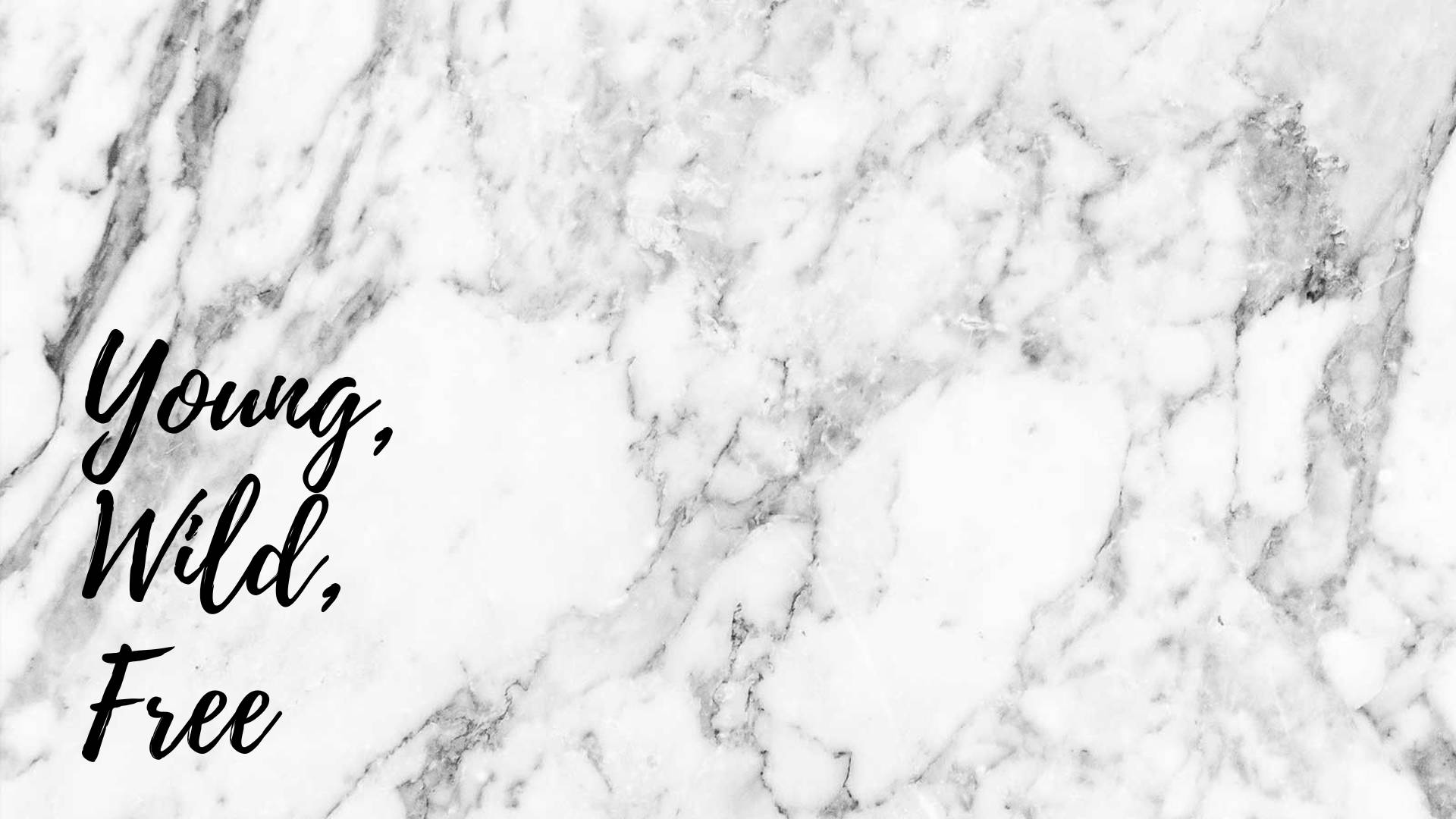 White Marble, gray veins, black cursive text, Full HD Desktop Wallpaper