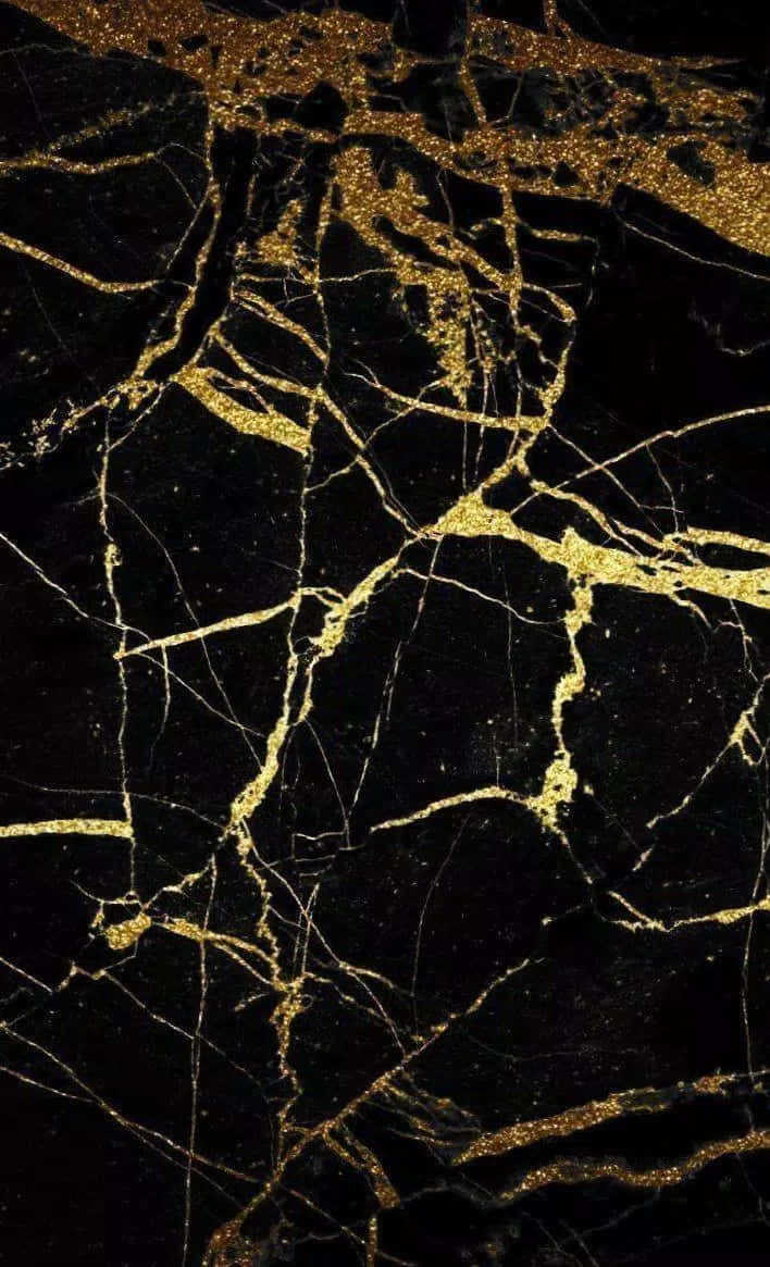 marble iPad, black marble surface, glittering golden veins, SD Phone Wallpaper