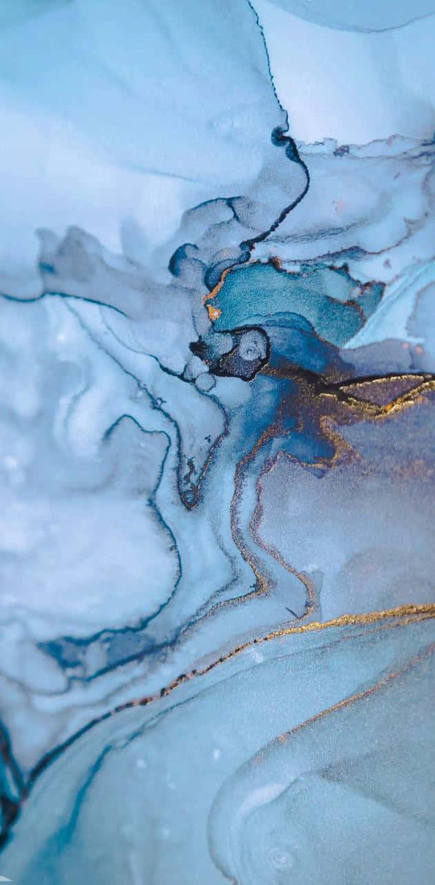 Marble iPad, fluid blue, gold abstract paint swirls, HD Phone Wallpaper