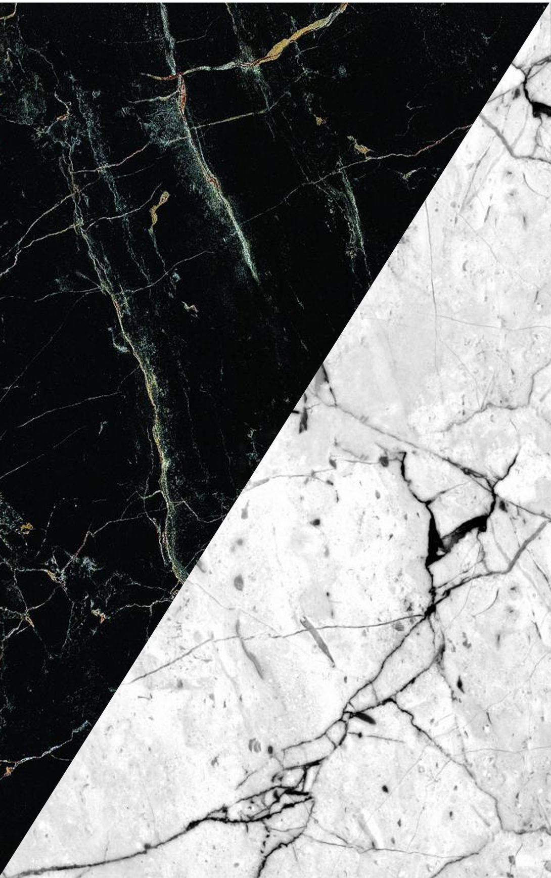 black marble, gold veins, white marble, HD Phone Wallpaper
