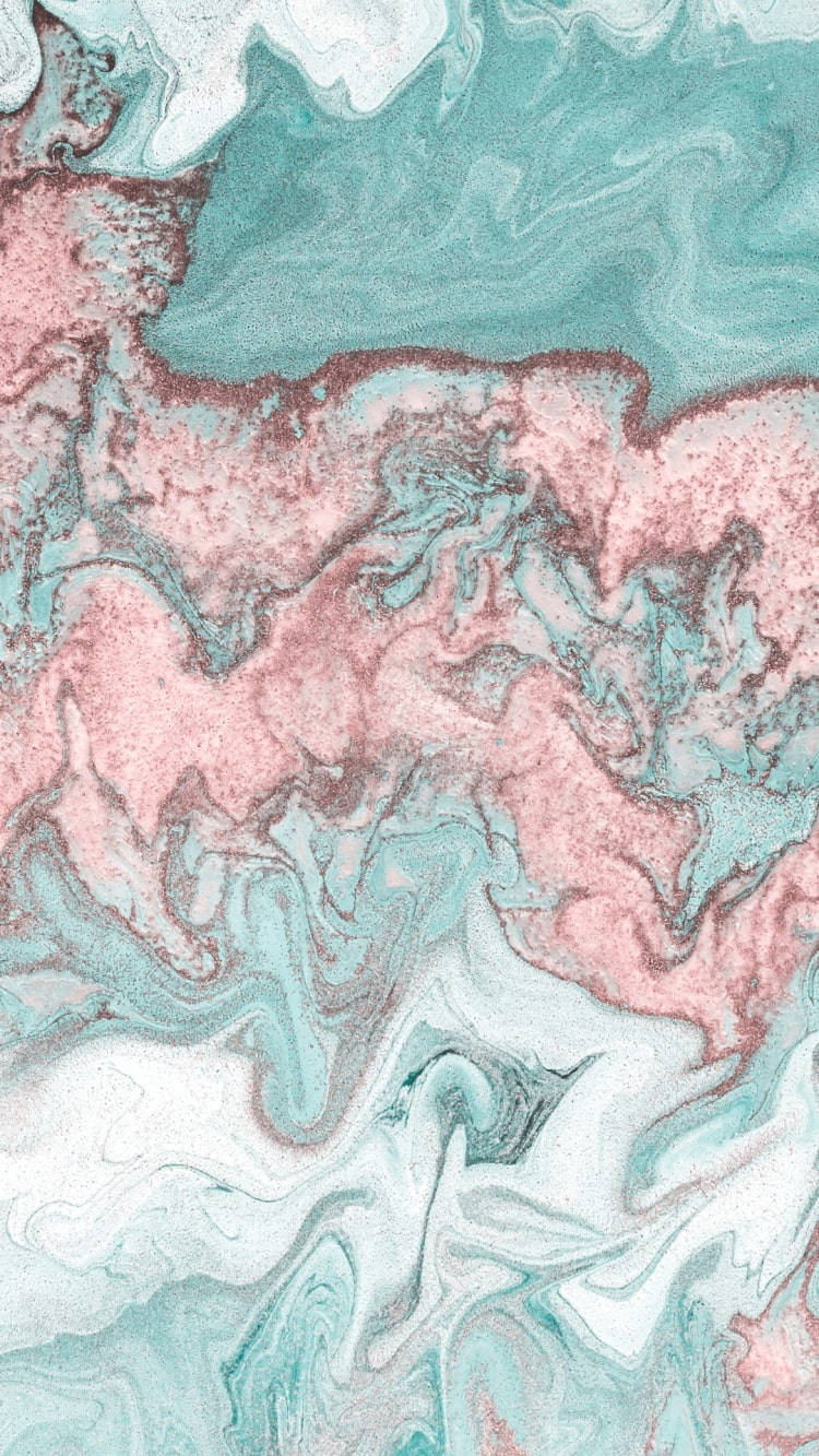abstract wave marble iphone, pink, teal, HD Phone Wallpaper