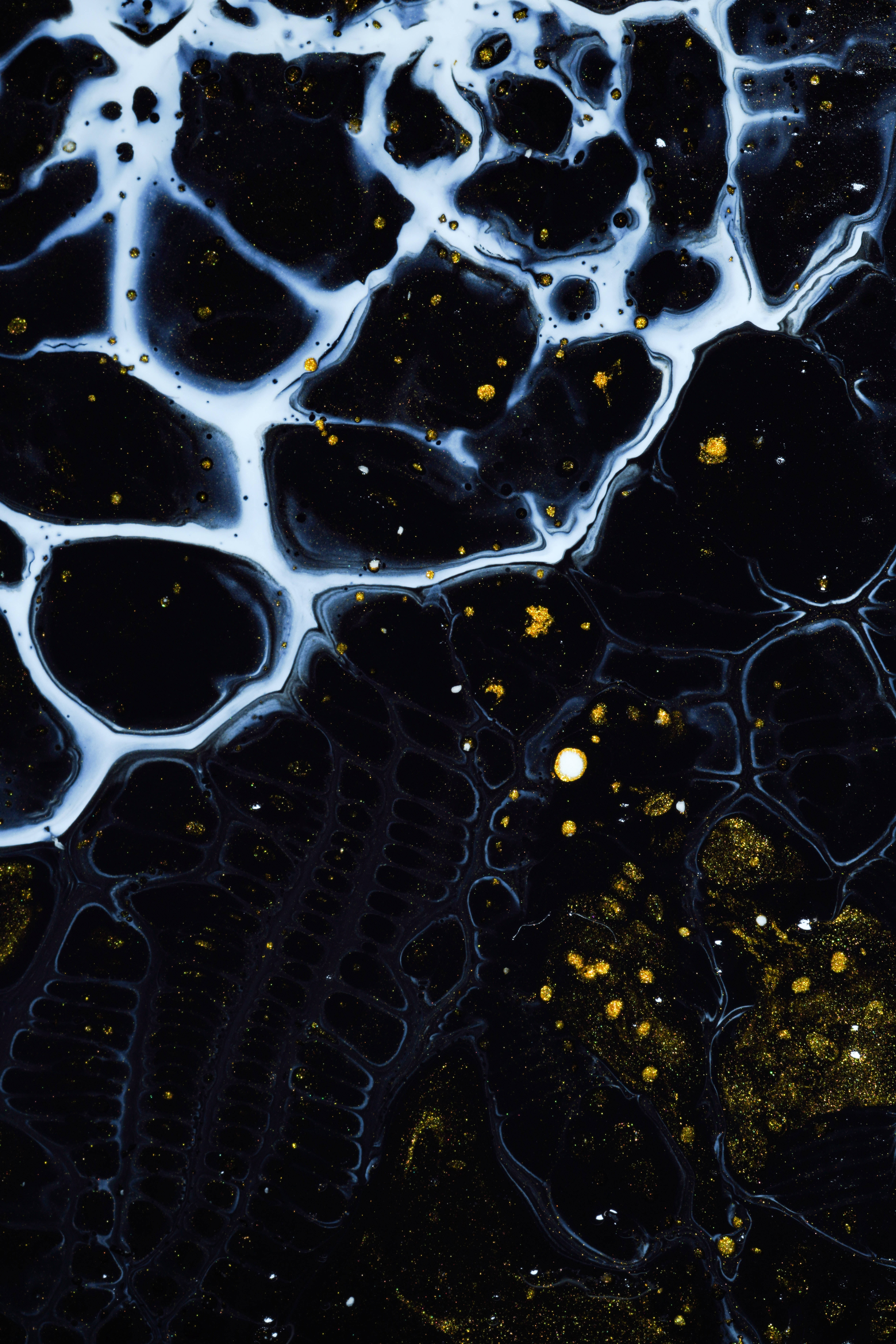 Dark Marble, 4K Fluid Pattern, black liquid, 8K Phone Wallpaper