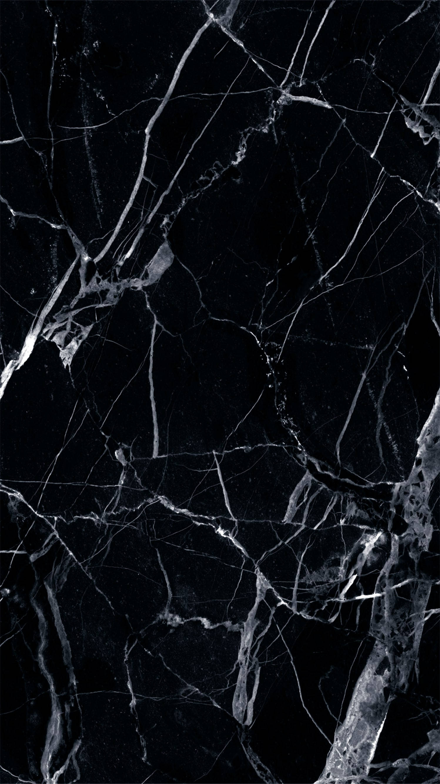 black marble, glossy black marble, intricate white veining, 2K Phone Wallpaper