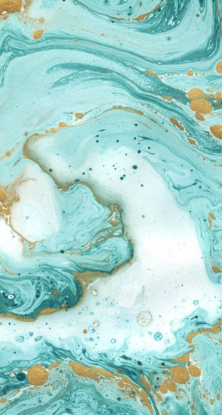 teal, gold, marble, HD Phone Wallpaper