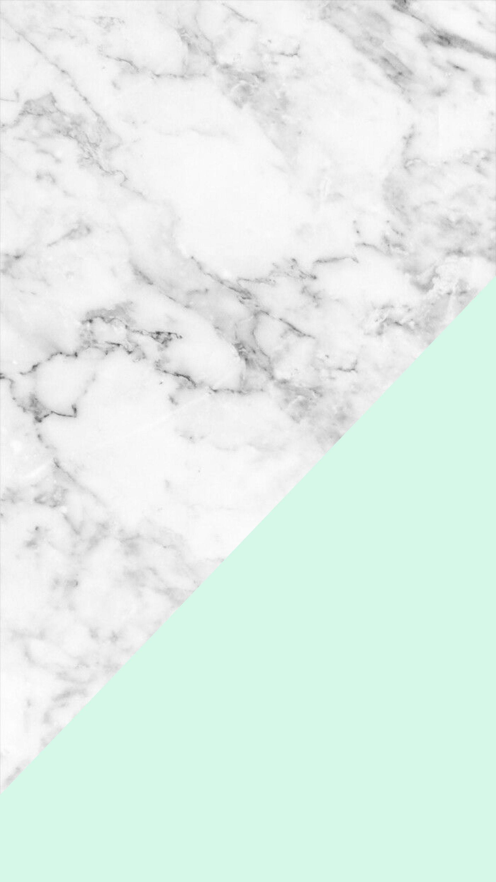 white marble, gray veins, soft mint green, 2K Phone Wallpaper