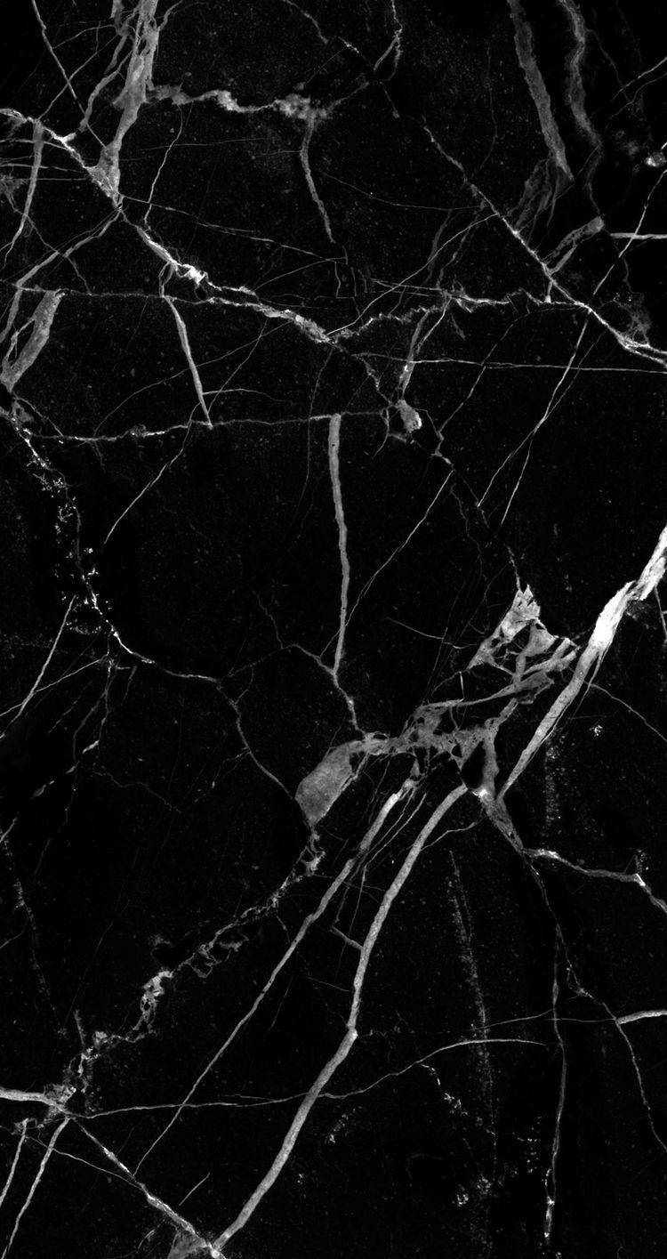 black marble, white veining, sleek, HD Phone Wallpaper