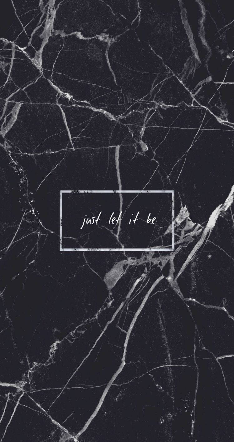 black marble, white veins, minimalist white framed quote, HD Phone Wallpaper