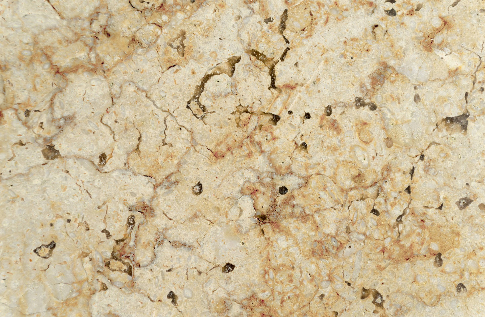 creamy beige marble, swirling brown veins, scattered dark specks, Full HD Desktop Wallpaper
