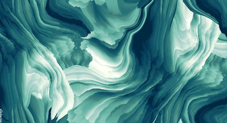 teal aesthetic laptop, blue and white marble pattern, fluid teal and white abstract waves, SD Desktop Wallpaper
