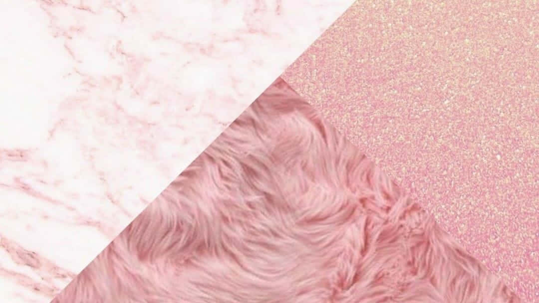 Marble Macbook, soft pink marble glitter fur texture, diagonal sections, SD Desktop Wallpaper