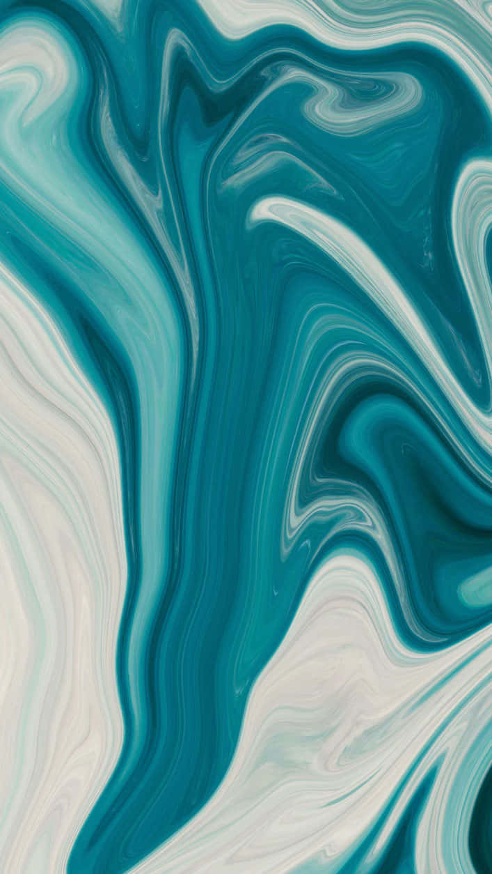 teal, white, swirls, SD Phone Wallpaper