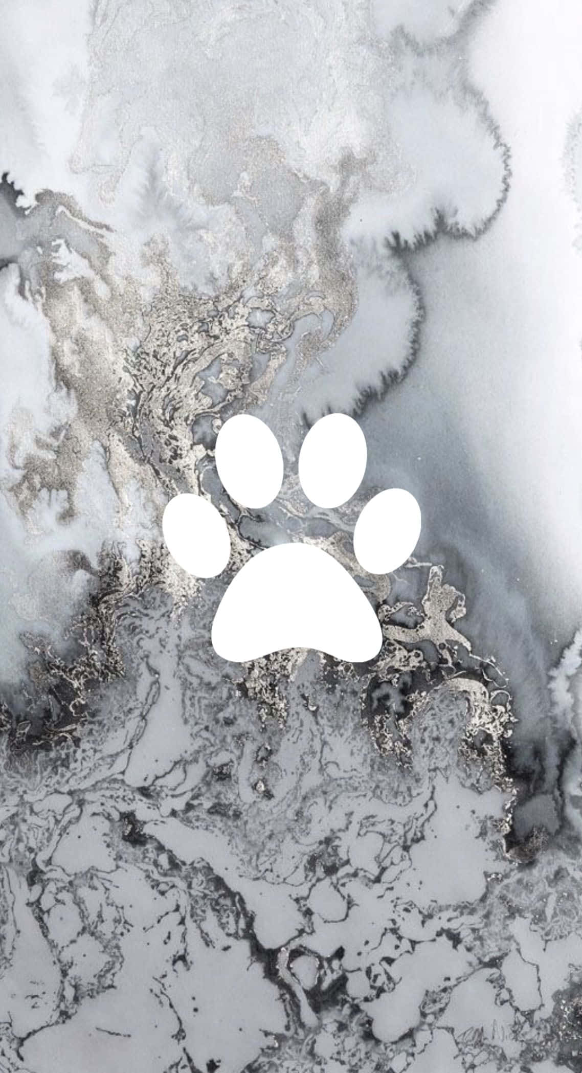 silver aesthetic, iPhone, white paw print icon, Full HD Phone Wallpaper