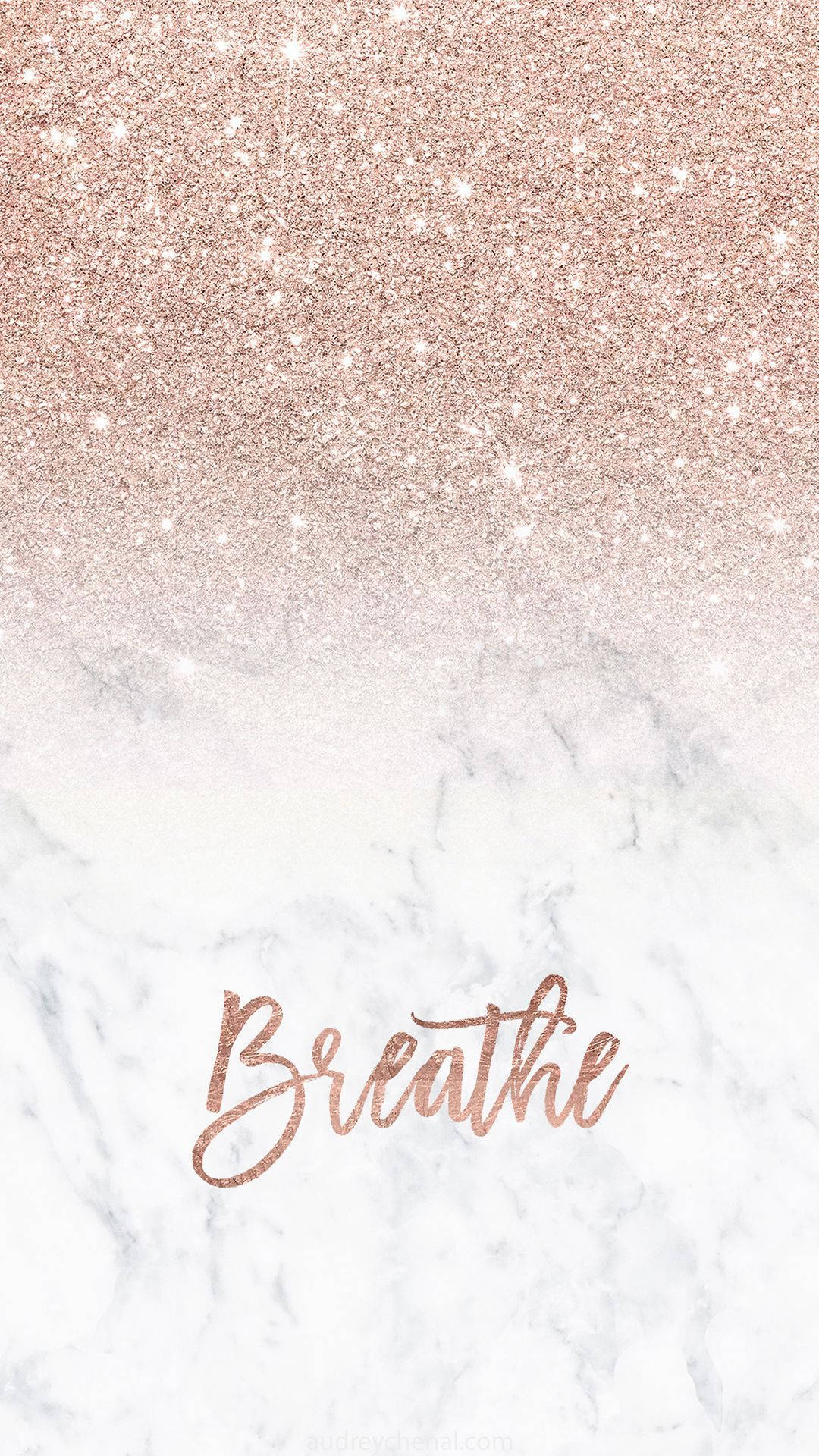 rose gold glitter gradient, white marble, breathe, Full HD Phone Wallpaper