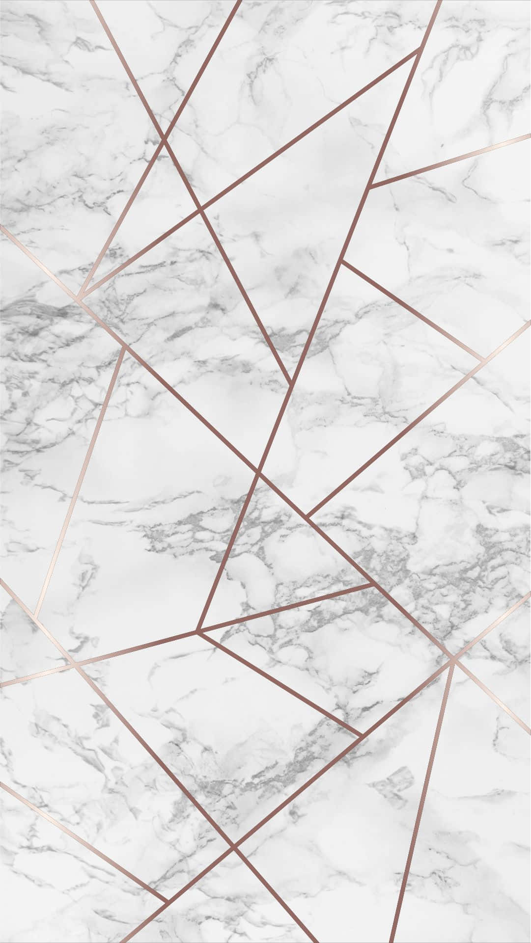 white marble, rose gold lines, gray veins, Full HD Phone Wallpaper