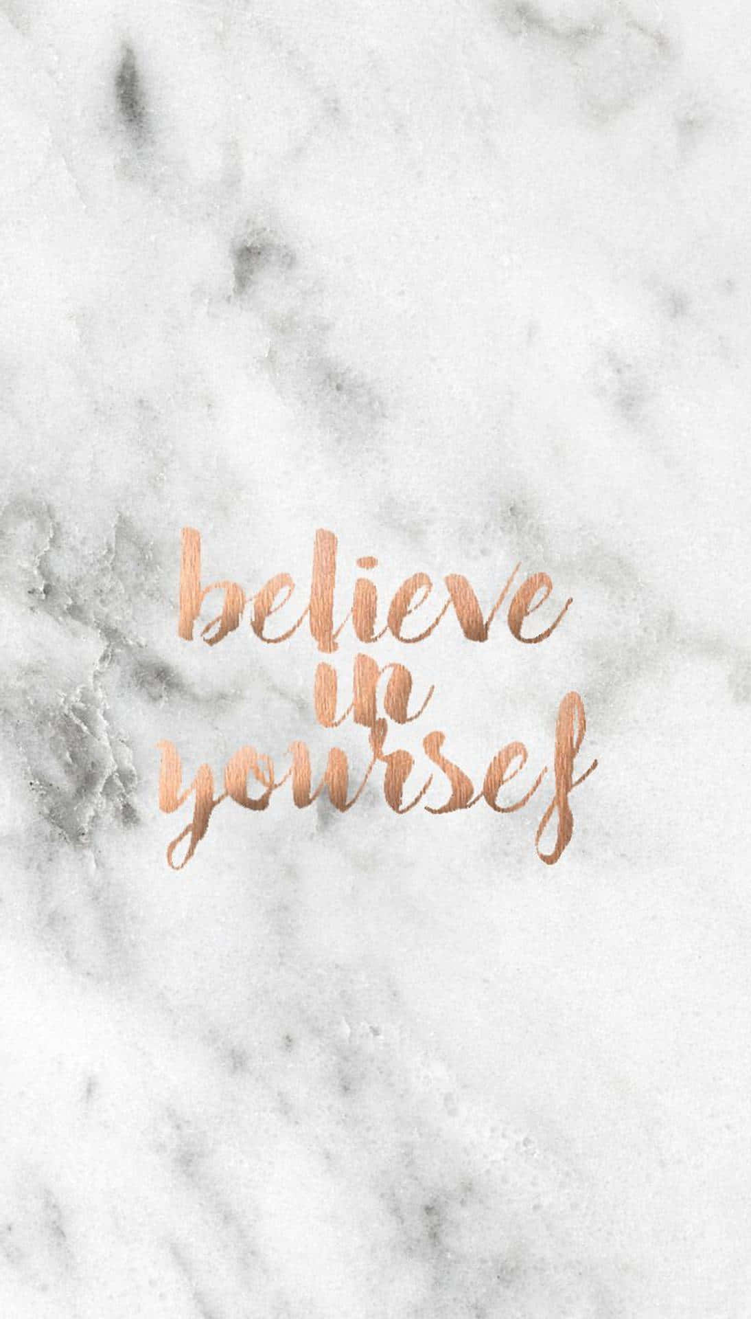 rose gold, cursive text, believe in yourself, Full HD Phone Wallpaper