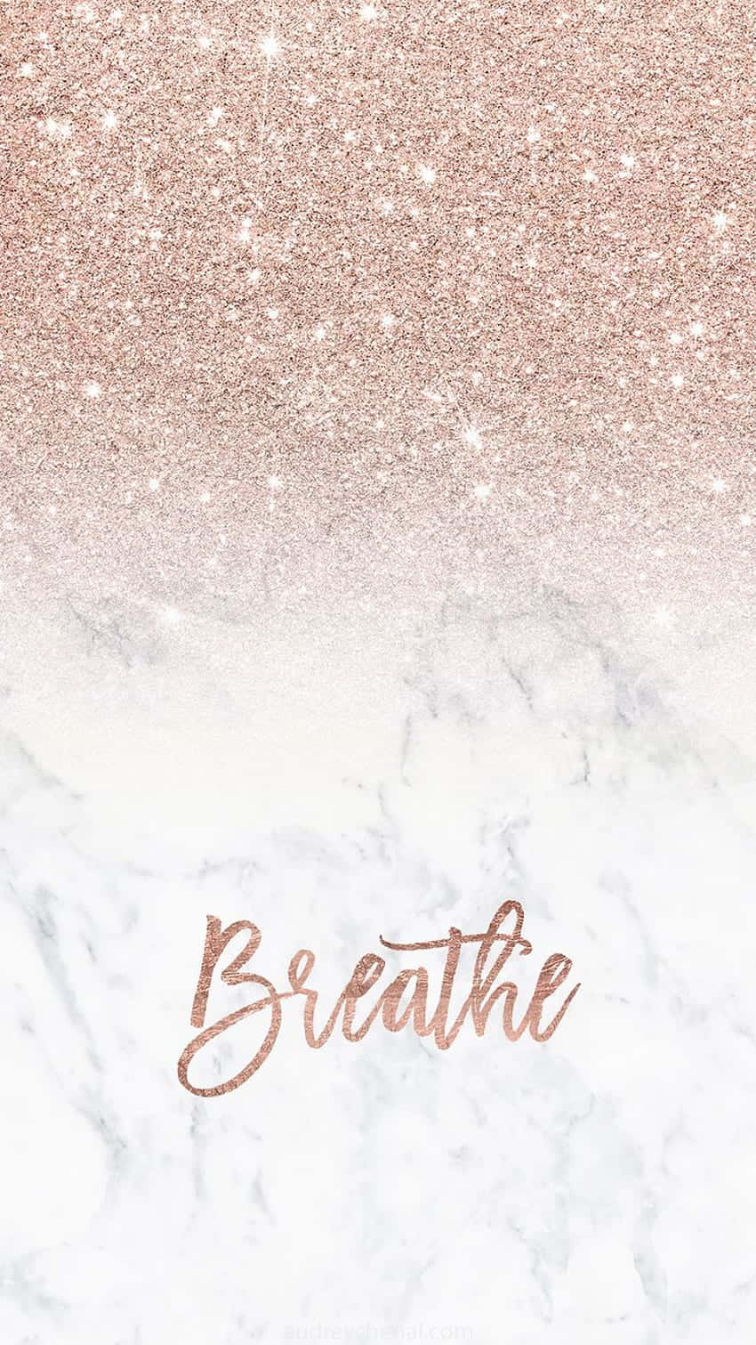 rose gold glitter gradient, white marble, breathe, HD Phone Wallpaper