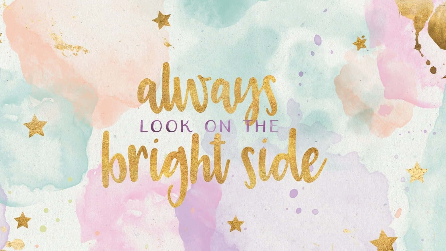 Marble Quotes, pastel watercolor background, gold glitter stars, HD Desktop Wallpaper