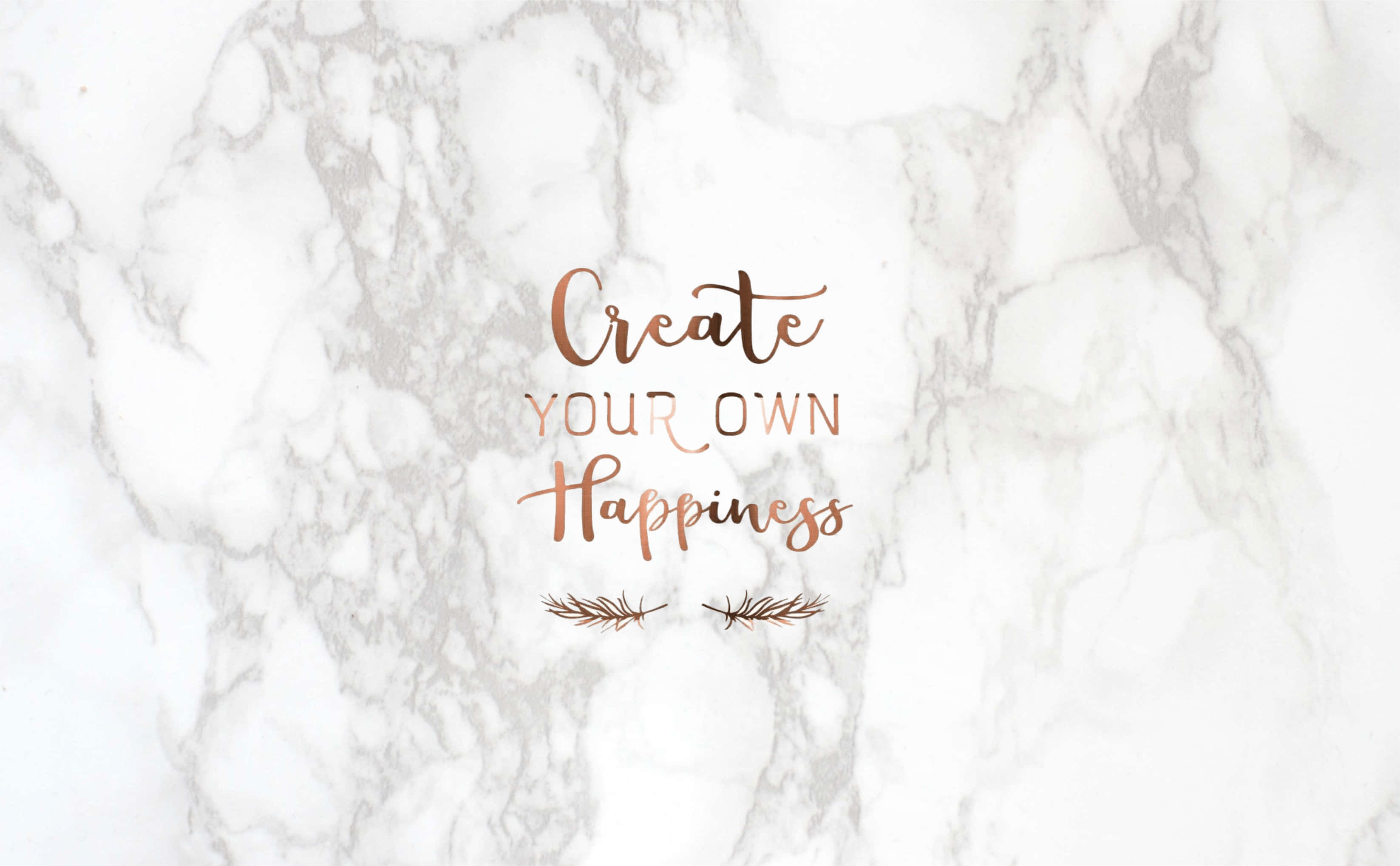 rose gold script, white marble background, gray veining, 2K Desktop Wallpaper
