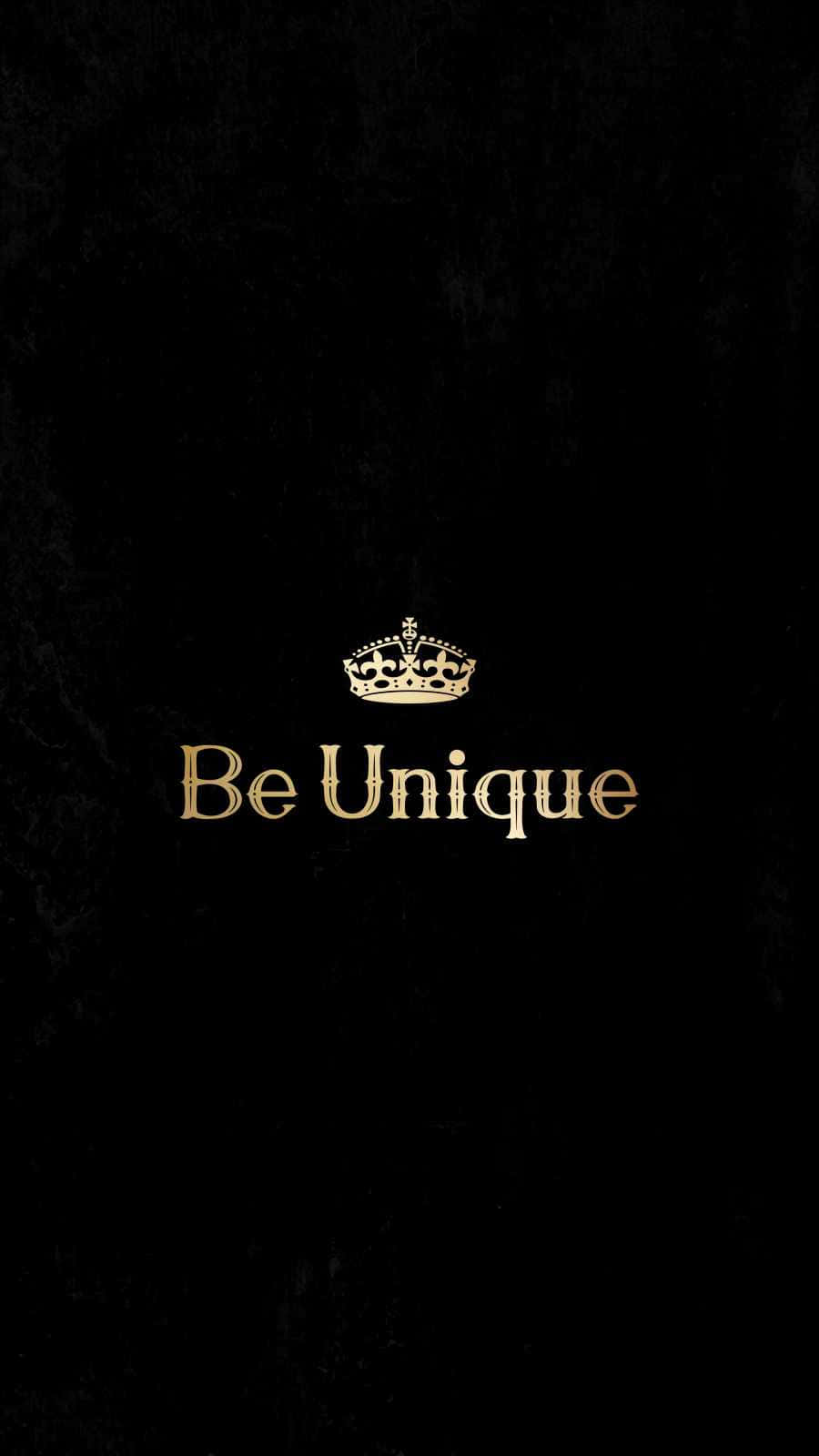golden crown, Be Unique, text glow, HD Phone Wallpaper