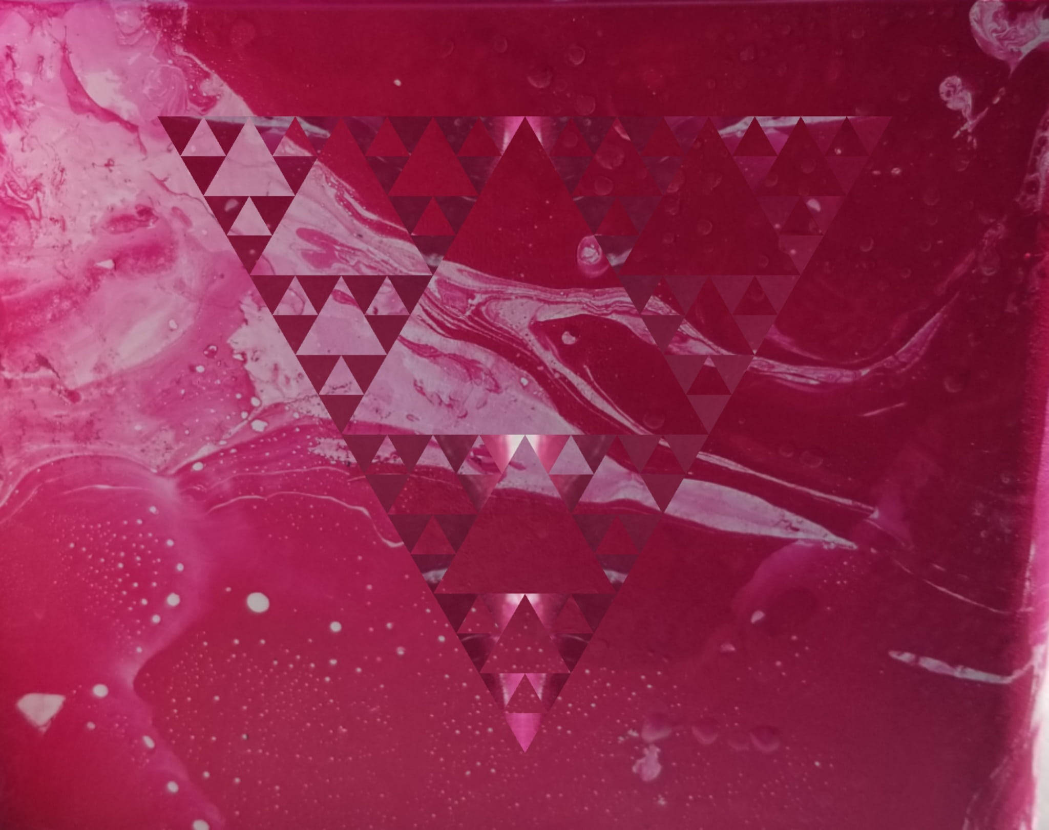 marble, pink triangle patterns, vibrant magenta, Full HD Desktop Wallpaper