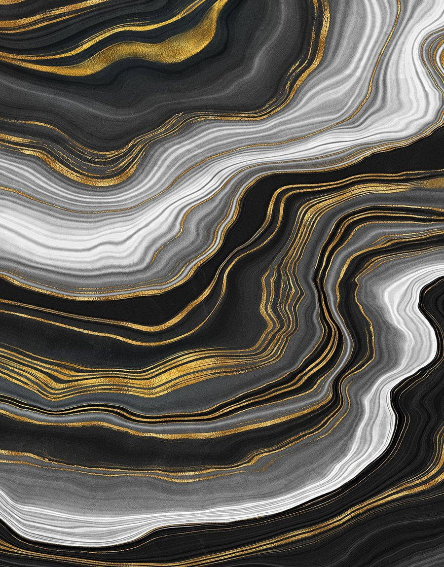 white, black, gold, SD Phone Wallpaper