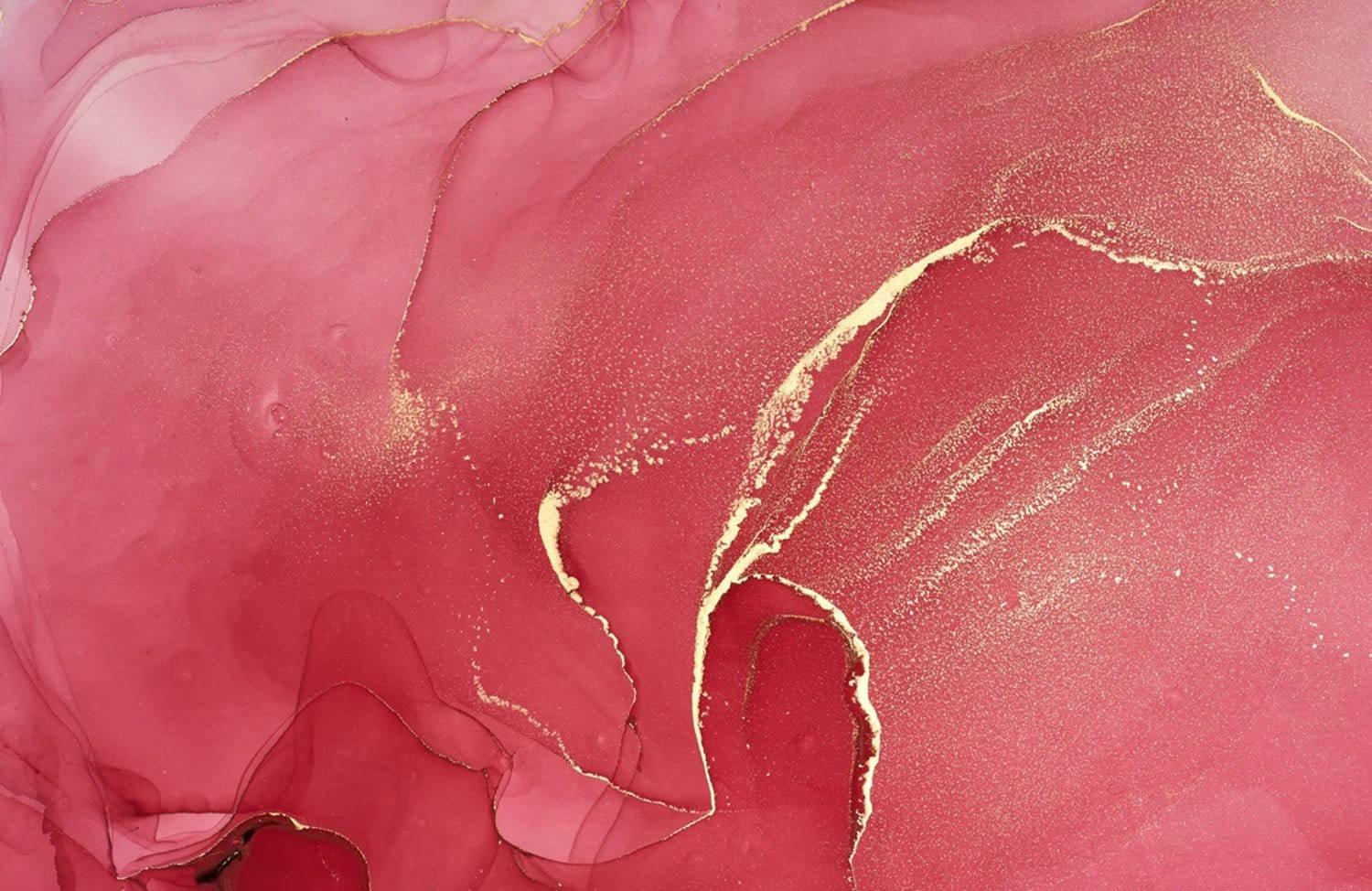 pink gold marble, vibrant pink, gold liquid paint, HD Desktop Wallpaper