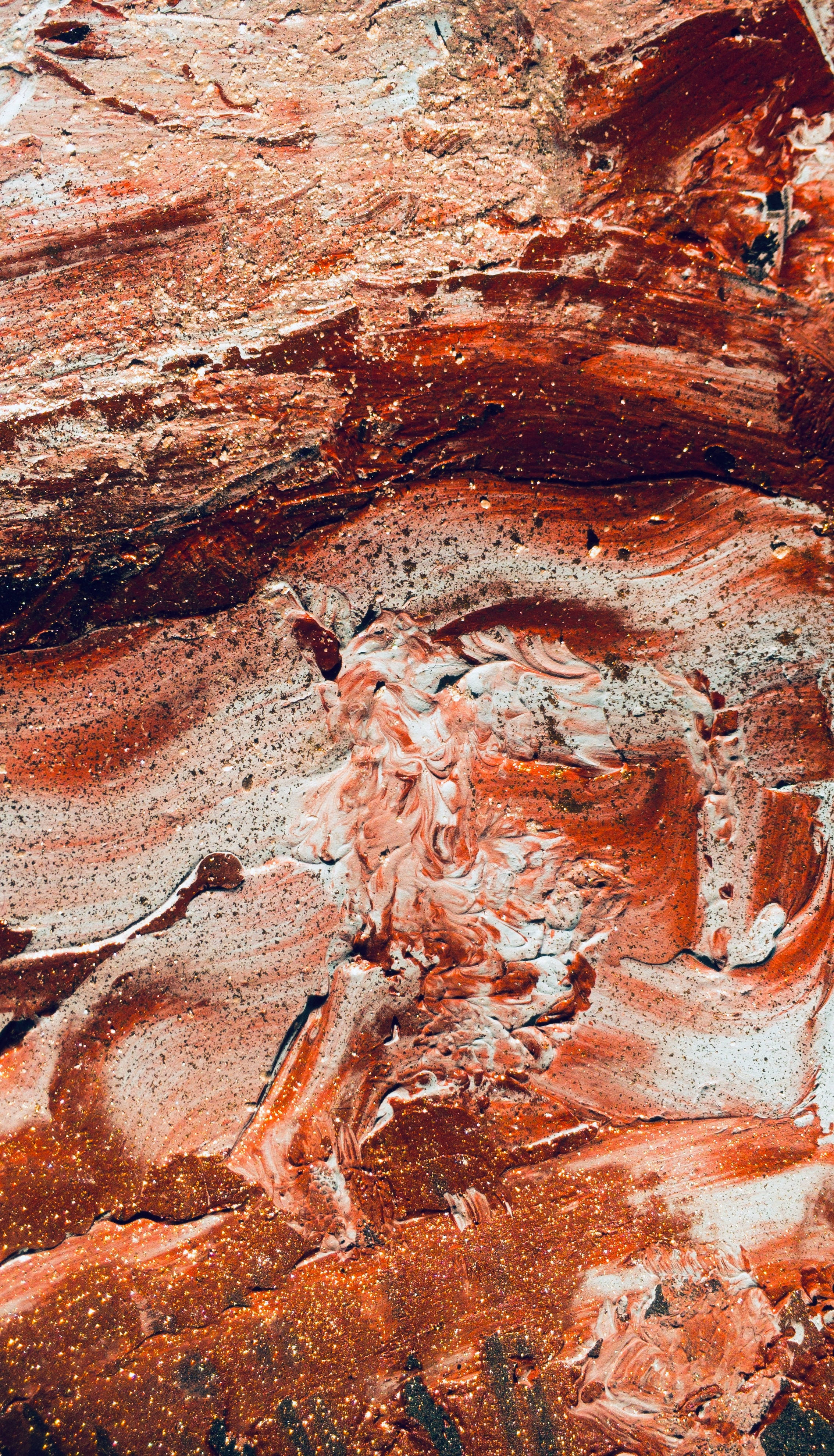 chocolate marble, rust-colored, white mineral veins, 4K Phone Wallpaper