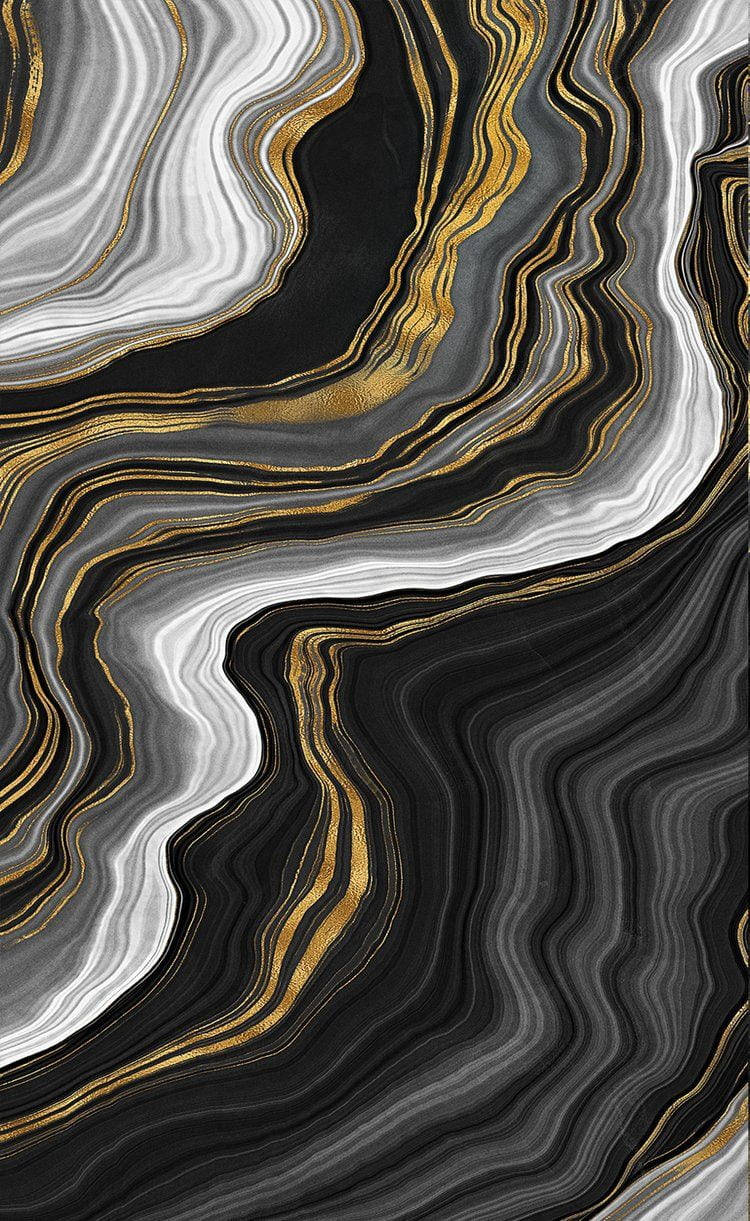 black, gold, white, SD Phone Wallpaper
