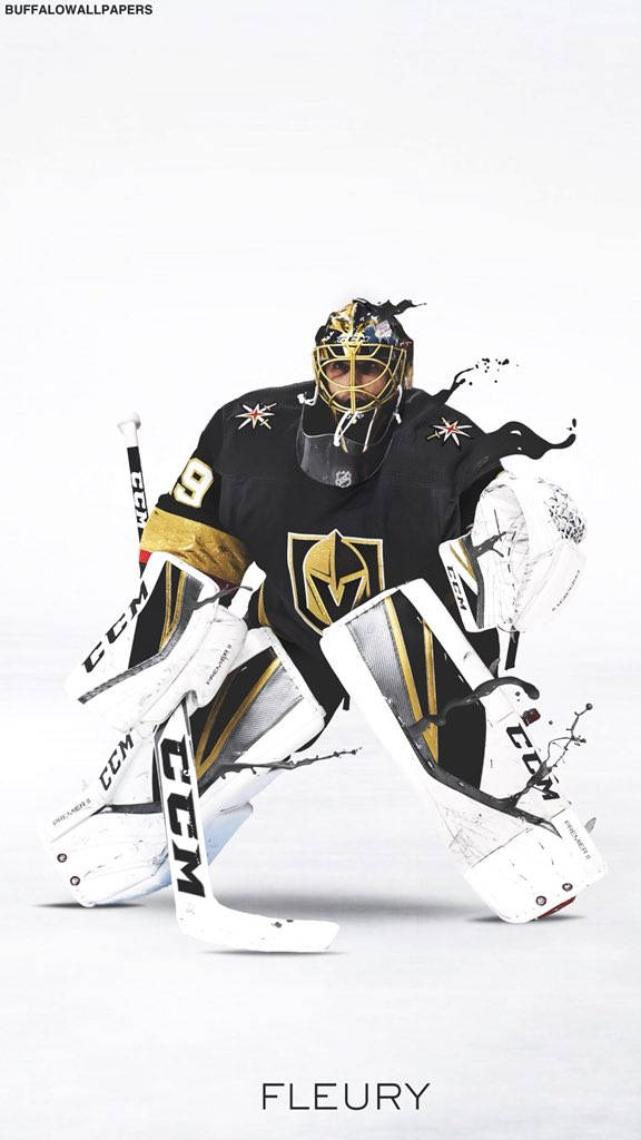 Marc Andre Fleury, black gold gear, ice, SD Phone Wallpaper