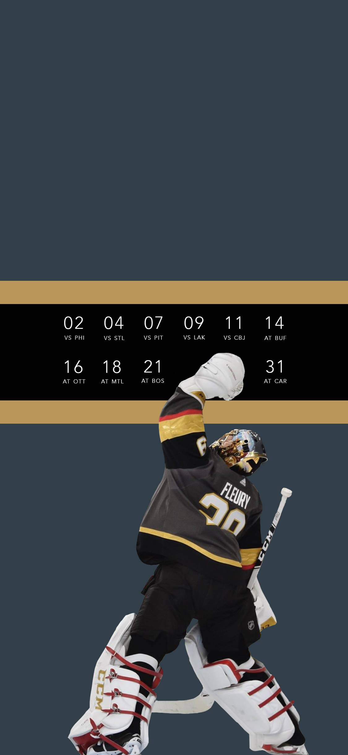 Marc Andre Fleury, black and gold gear, dark blue background, Full HD Phone Wallpaper