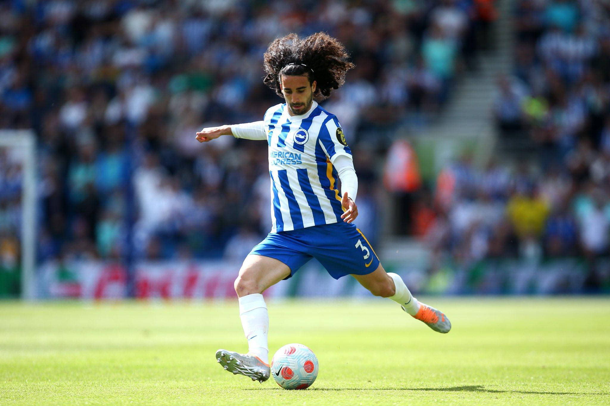 Marc Cucurella, wild curly hair, sunlit green pitch, Full HD Desktop Wallpaper