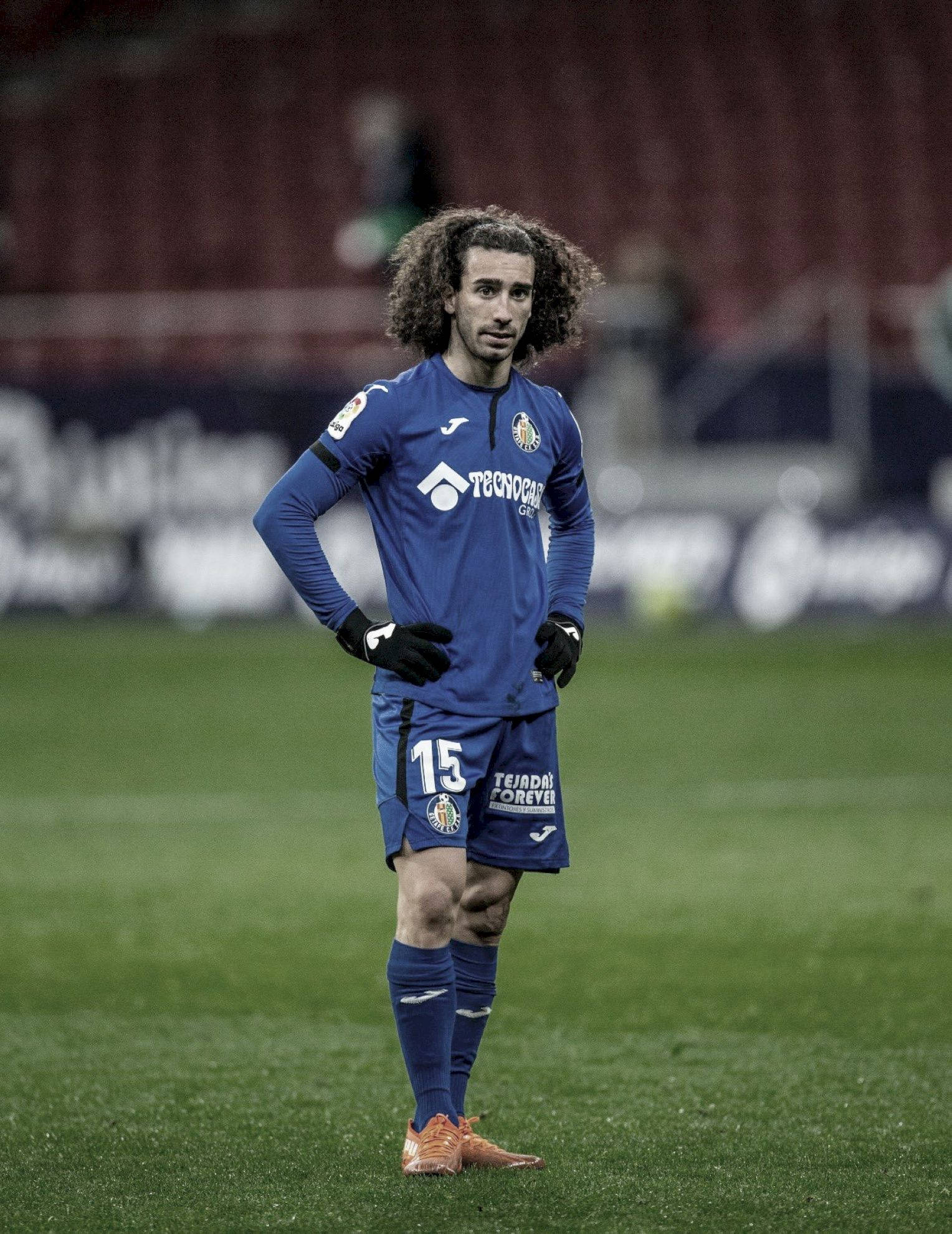 Marc Cucurella, faded blue, green pitch, Full HD Phone Wallpaper