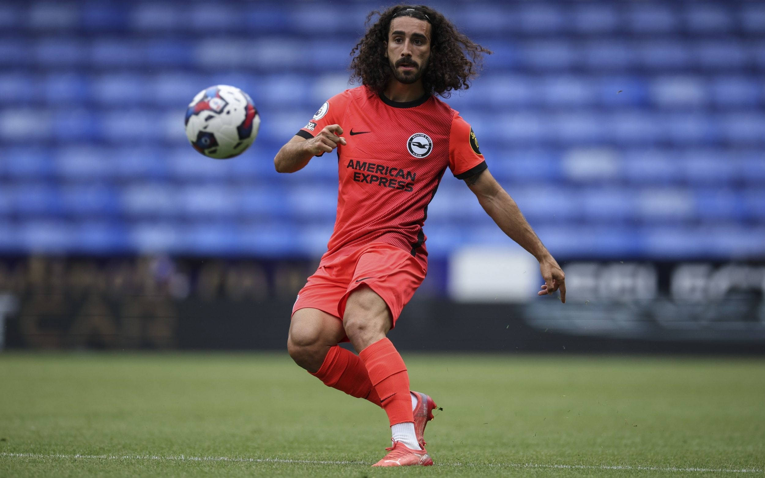 Marc Cucurella, red uniform, green pitch, Full HD Desktop Wallpaper