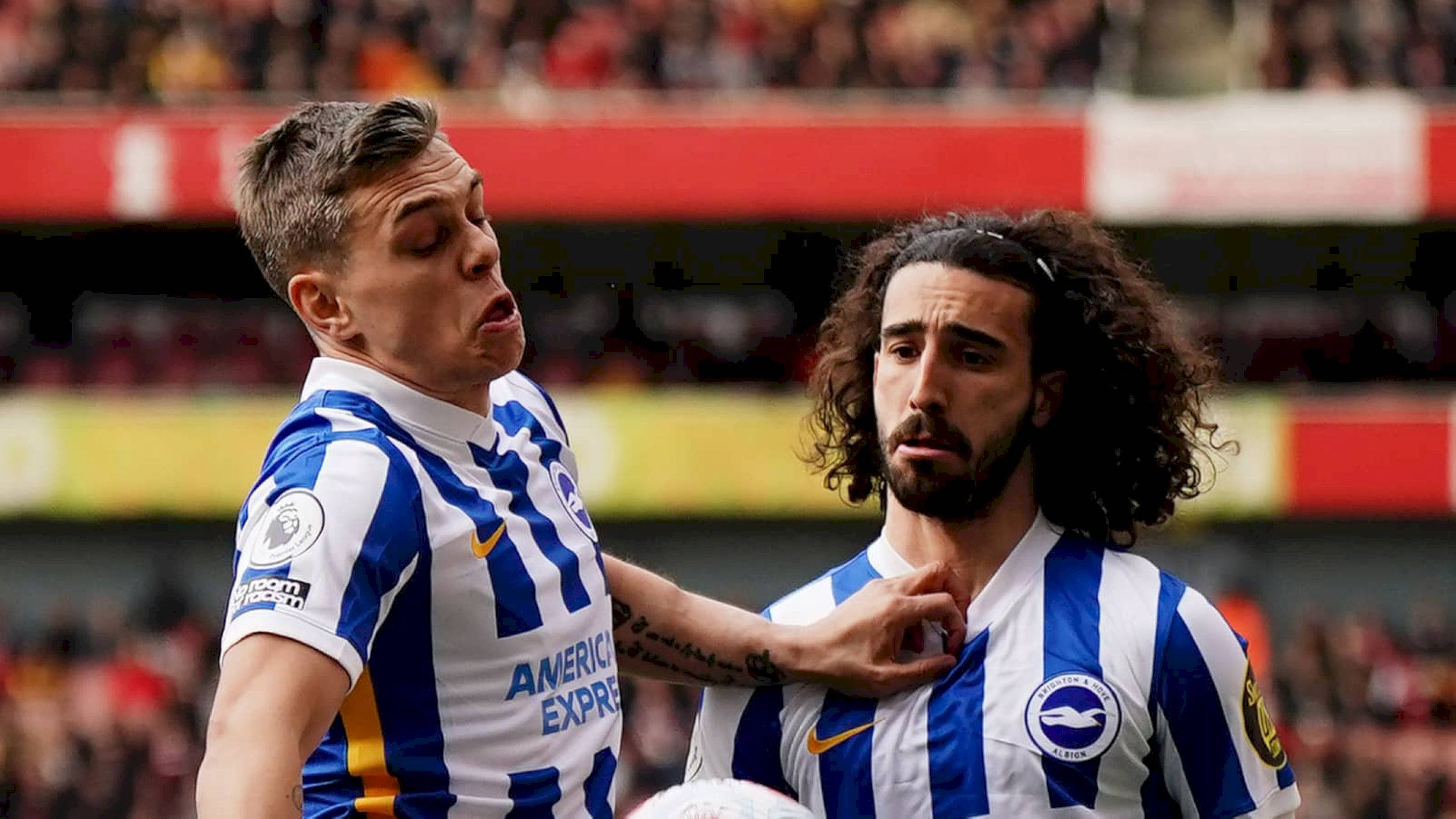 Marc Cucurella, blue and white striped jerseys, football players, Full HD Desktop Wallpaper