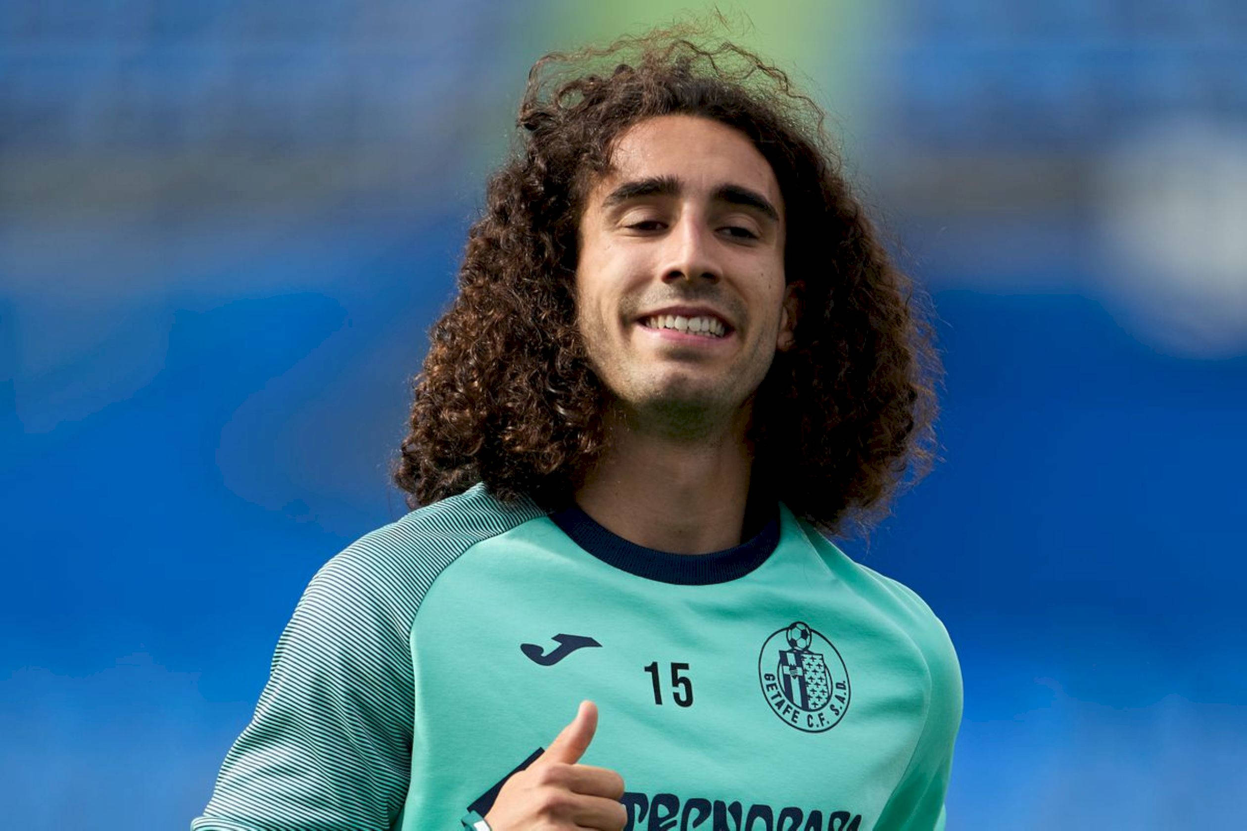 Marc Cucurella, teal jersey, number 15, Full HD Desktop Wallpaper