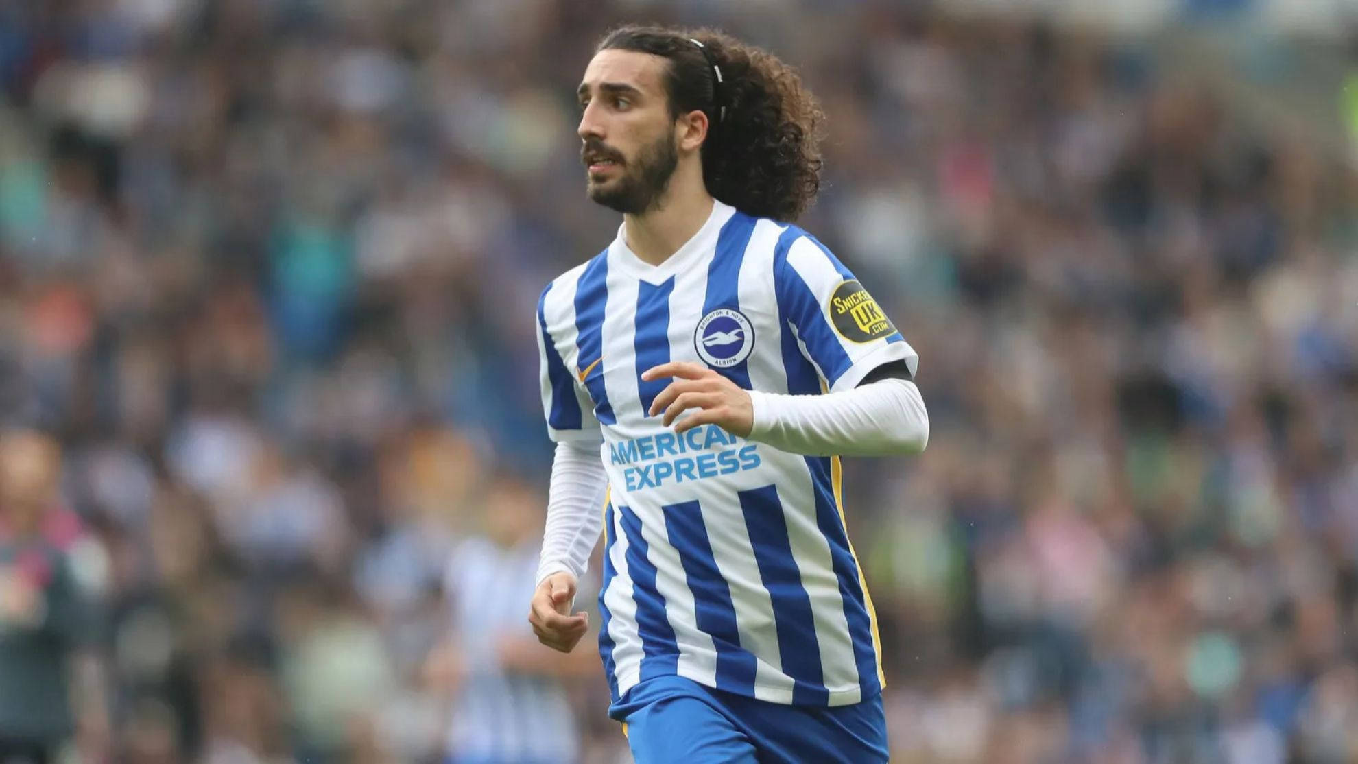Marc Cucurella, blue and white striped jersey, daytime match, Full HD Desktop Wallpaper