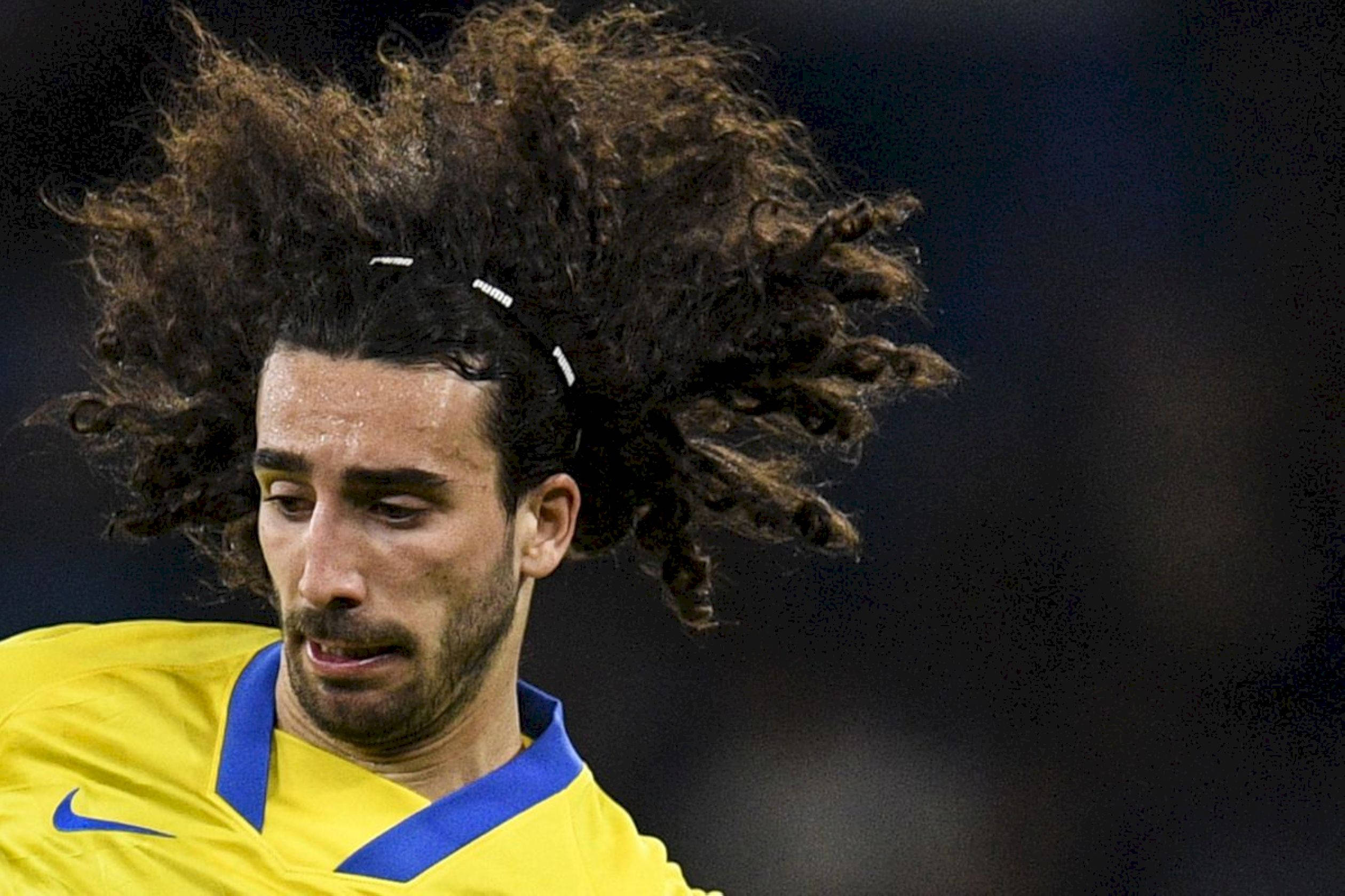 Marc Cucurella, wild curly hair, headband, Full HD Desktop Wallpaper