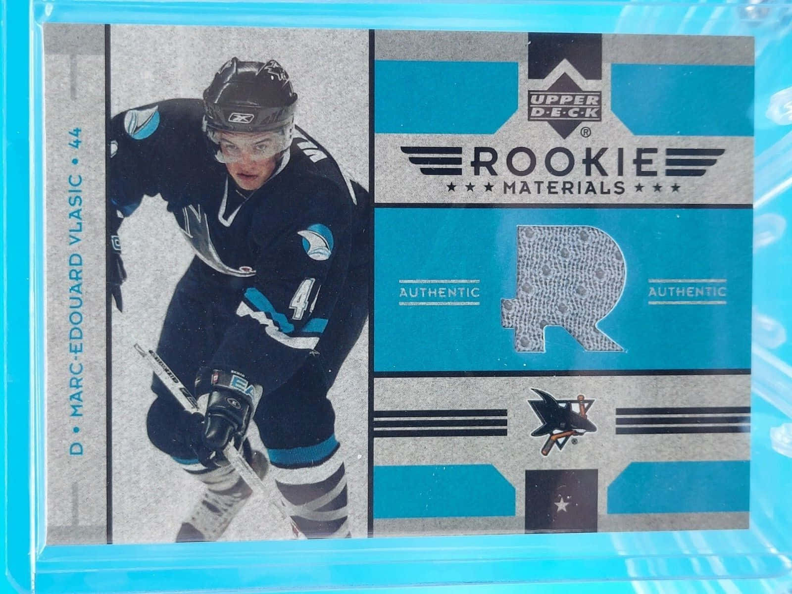 Marc Edouard Vlasic, black and teal uniform, trading card, HD Desktop Wallpaper
