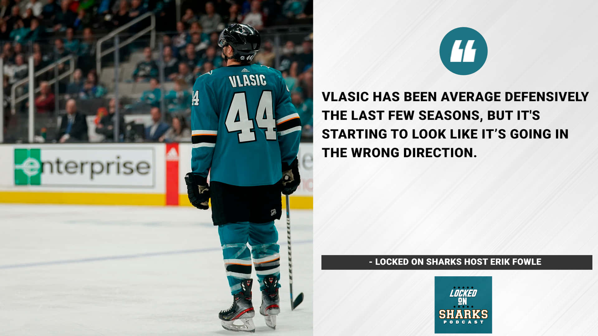 Marc Edouard Vlasic, teal jersey, ice rink, Full HD Desktop Wallpaper