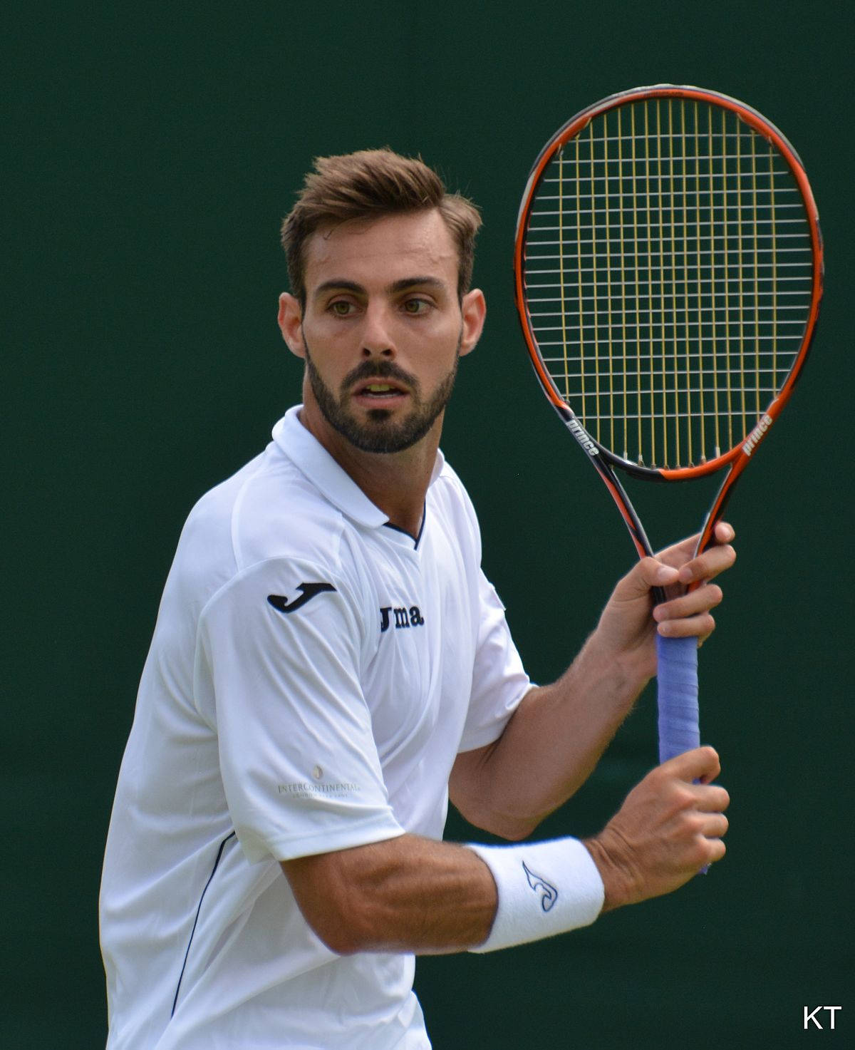 Marcel Granollers, white gear, racket, HD Phone Wallpaper