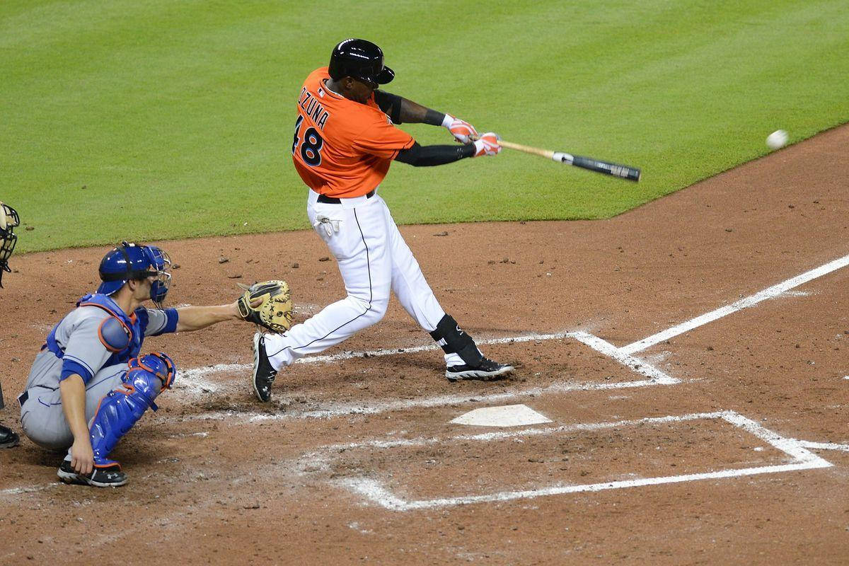 Marcell Ozuna, orange, catcher, SD Desktop Wallpaper