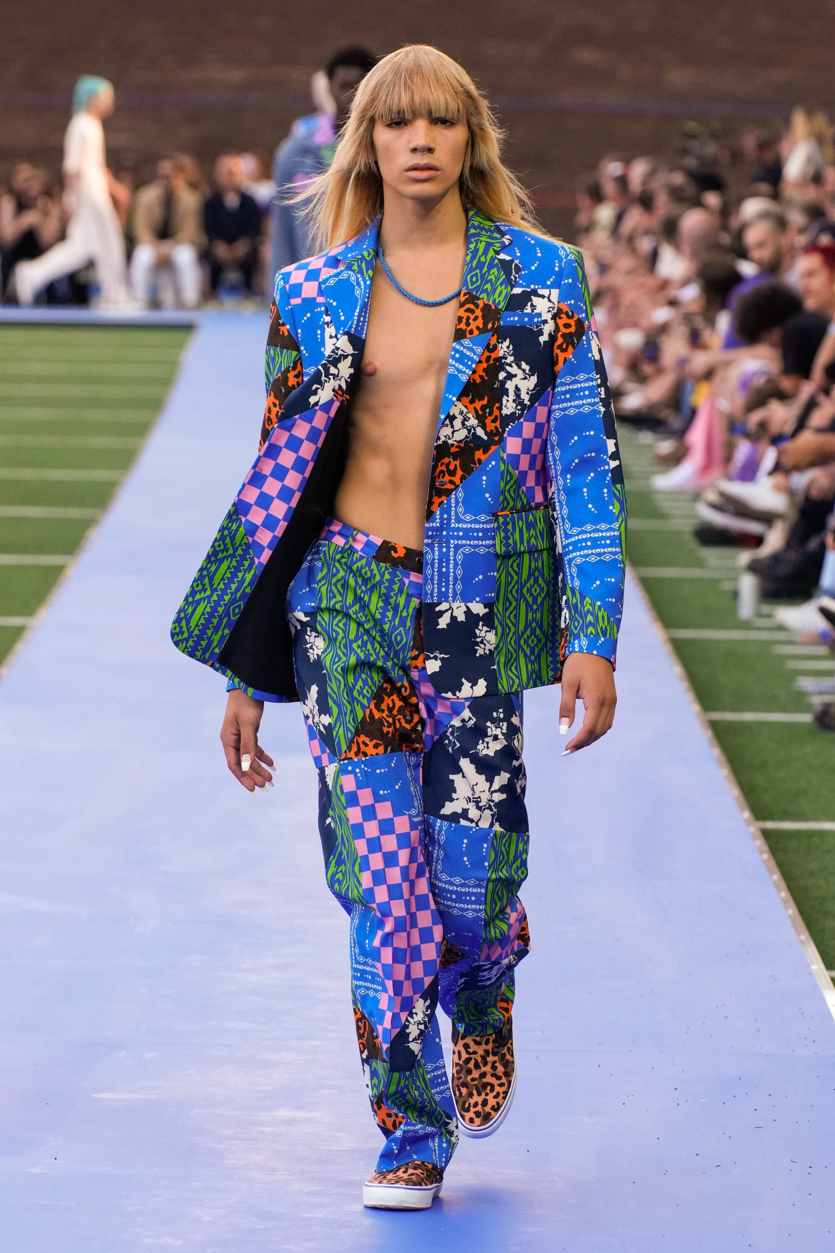 Marcelo Burlon, signature aesthetic, patchwork suit, Full HD Phone Wallpaper