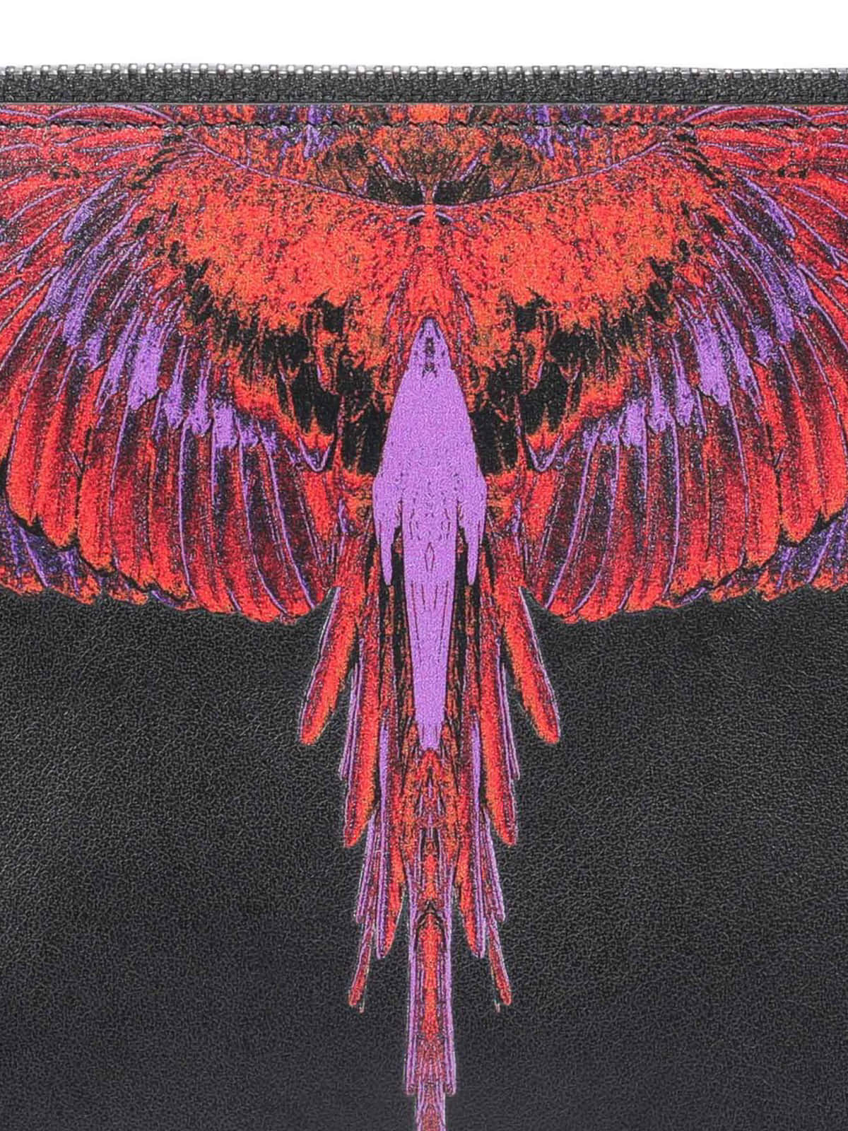Marcelo Burlon, red pink wings print, fiery red wings, HD Phone Wallpaper