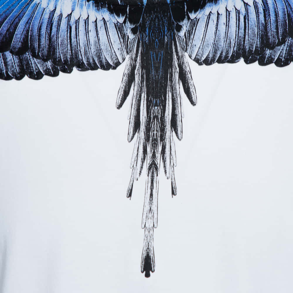 Marcelo Burlon, black blue wings print, blue and black wings, SD Desktop Wallpaper